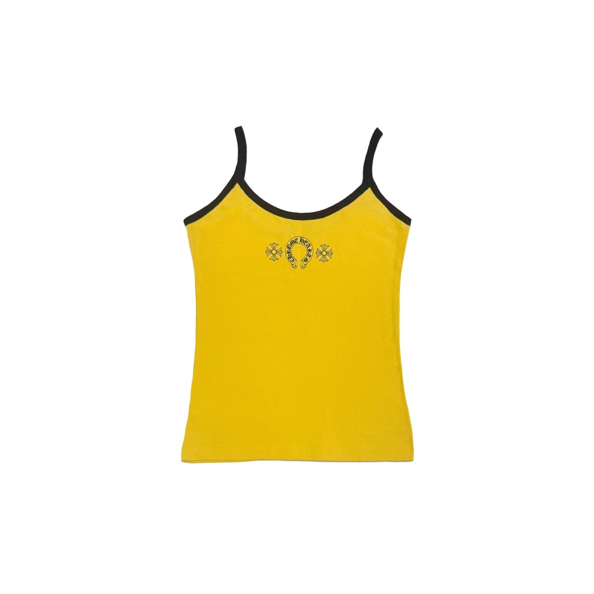 Chrome Hearts Horseshoe Logo Yellow Black Tank Top