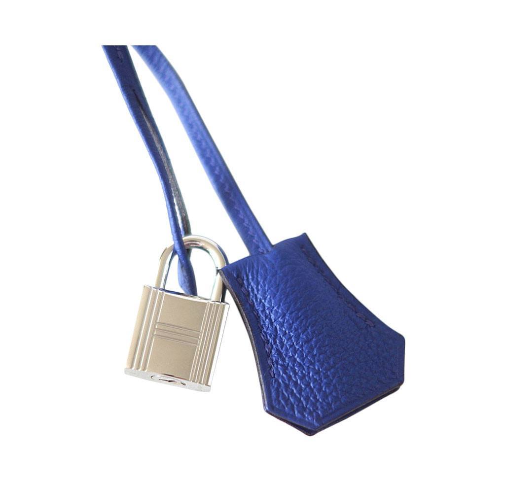 Hermes Birkin 25 Bleu Electric Togo Leather Palladium Hardware