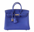Hermes Birkin 25 Bleu Electric Togo Leather Palladium Hardware