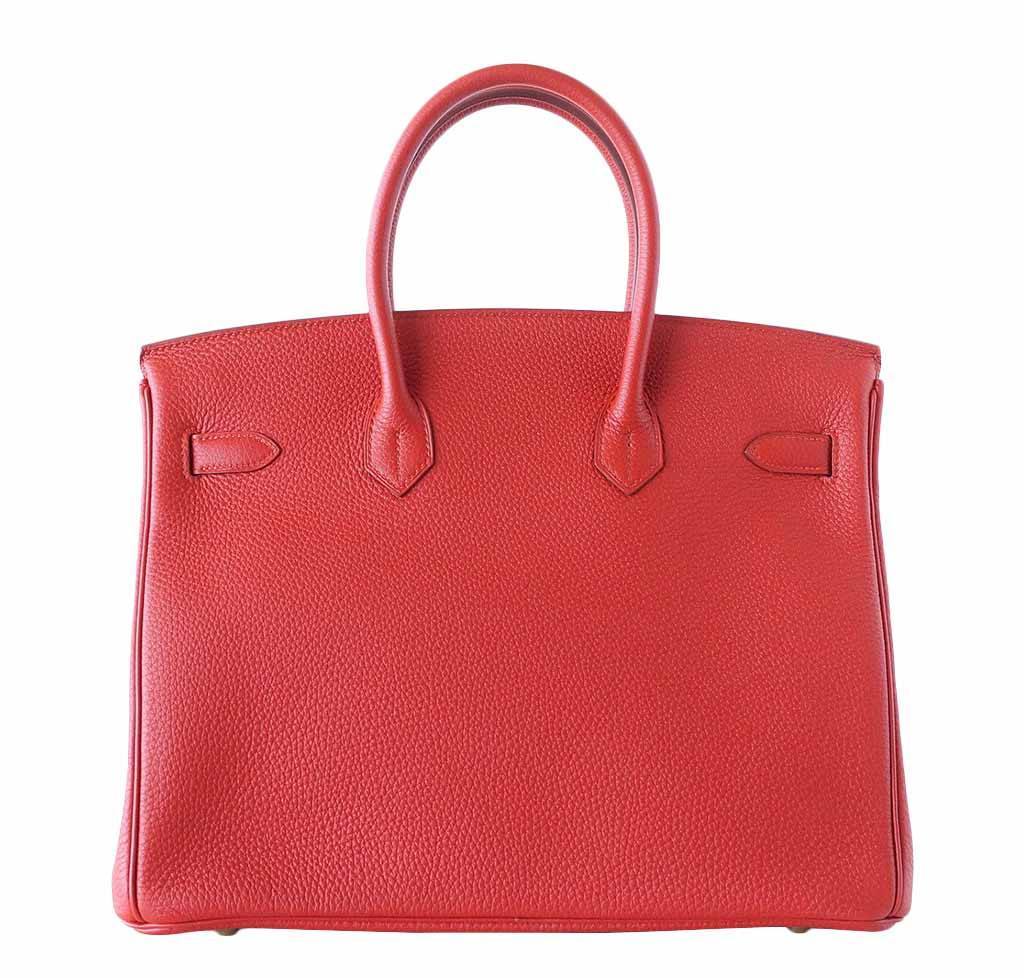 Hermes Birkin 25 Vermillion Togo Leather Gold Hardware