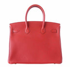 Hermes Birkin 25 Vermillion Togo Leather Gold Hardware