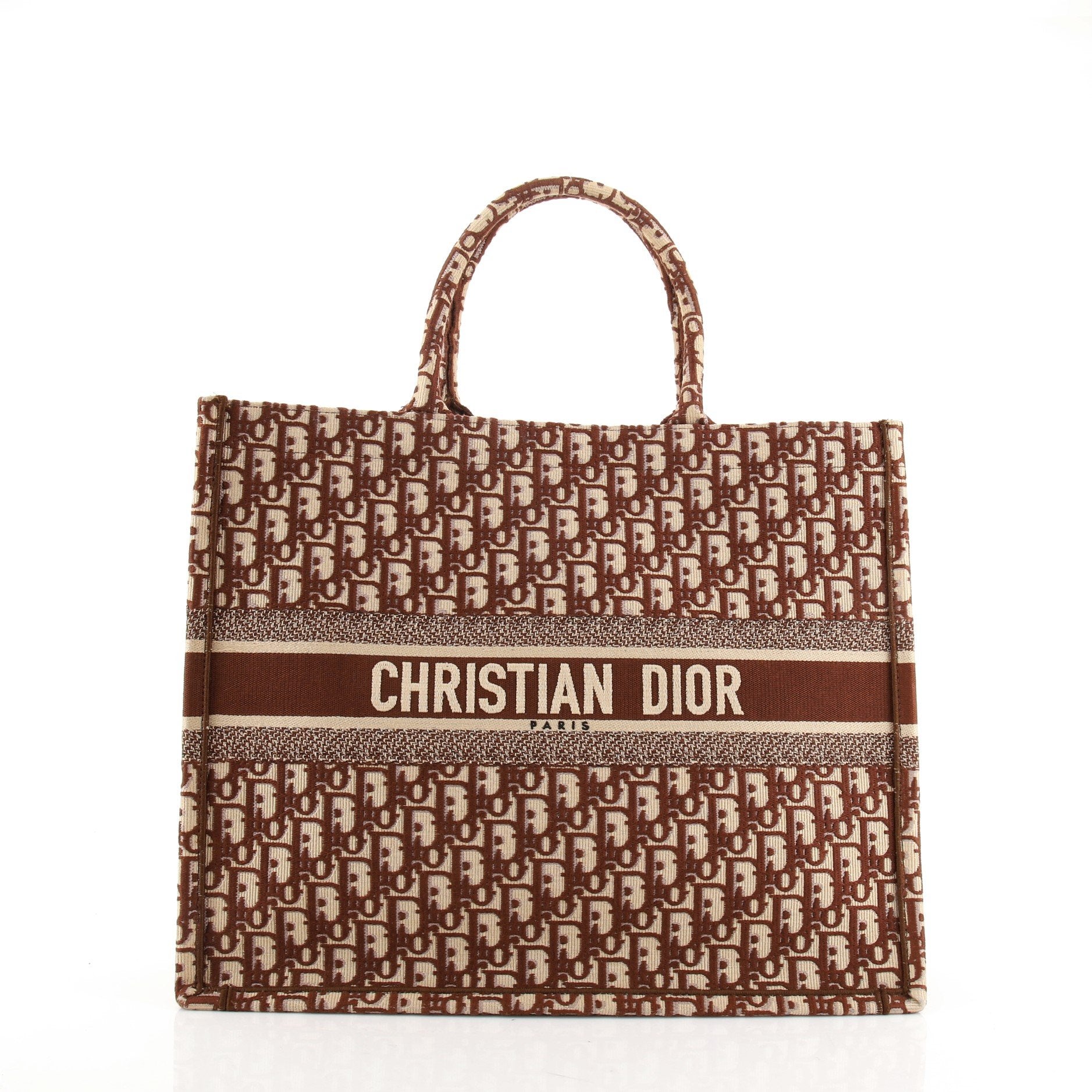 Front view of the Dior Book Tote in Oblique canvas