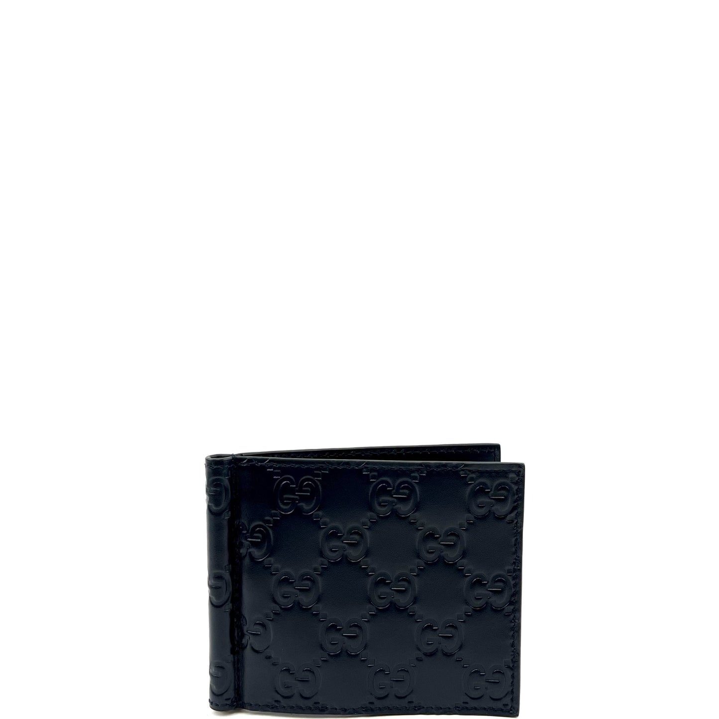 The wallet is open, revealing the six card slots