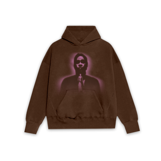 SP5DER Thug Hoodie - Brown - Front View