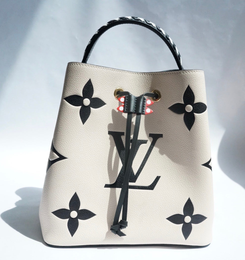 Louis Vuitton LV Crafty NeoNoe MM Cream Embossed Leather M56889