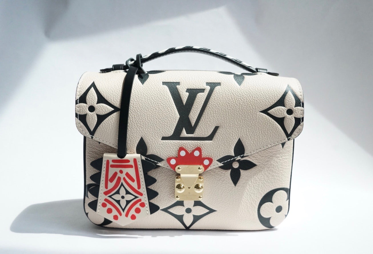 Louis Vuitton LV Crafty Pochette Metis Cream Embossed Leather M45384