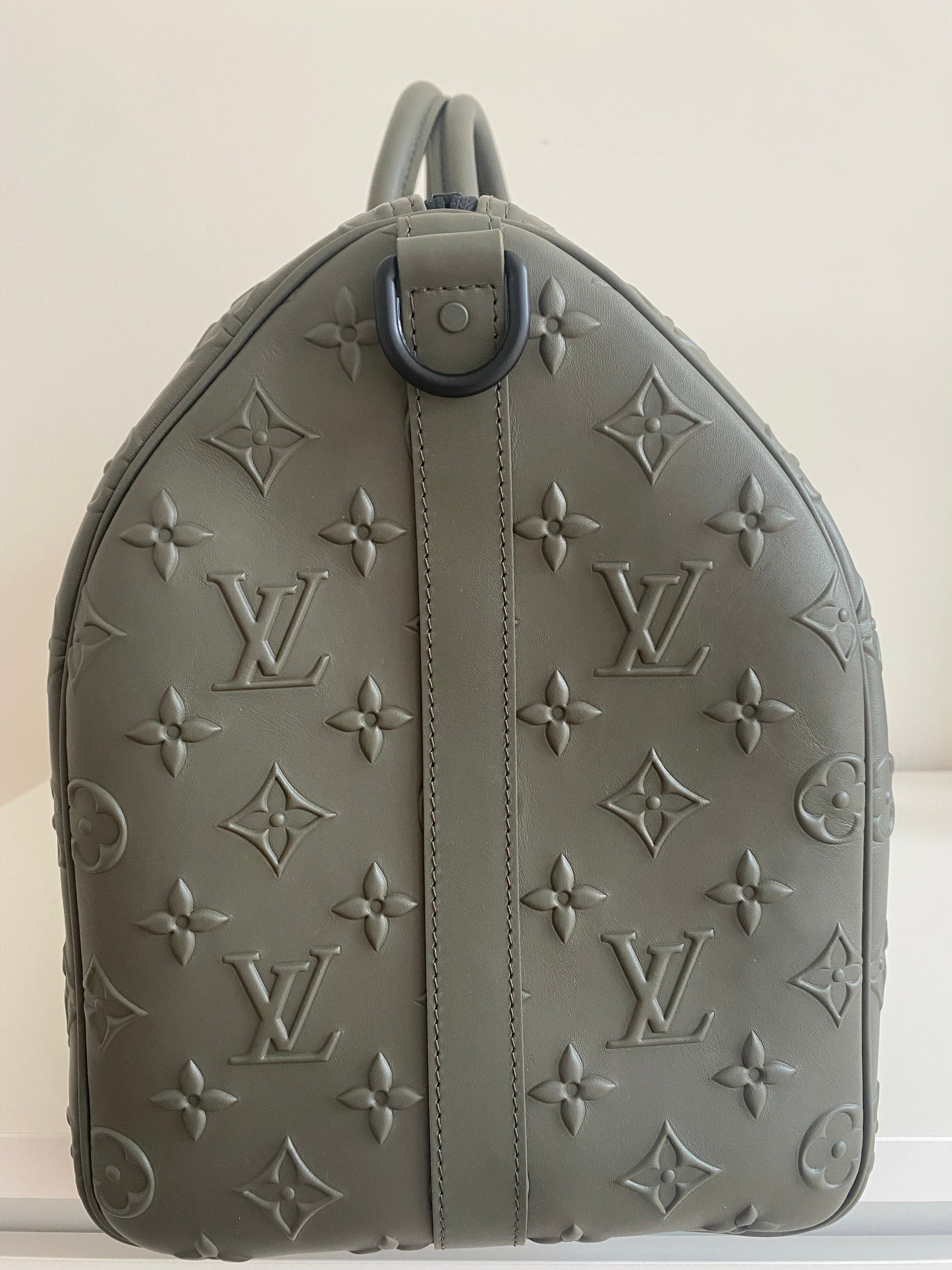 Louis Vuitton Keepall Bandoulière 50 M57963 Monogram Seal Leather Travel Bag