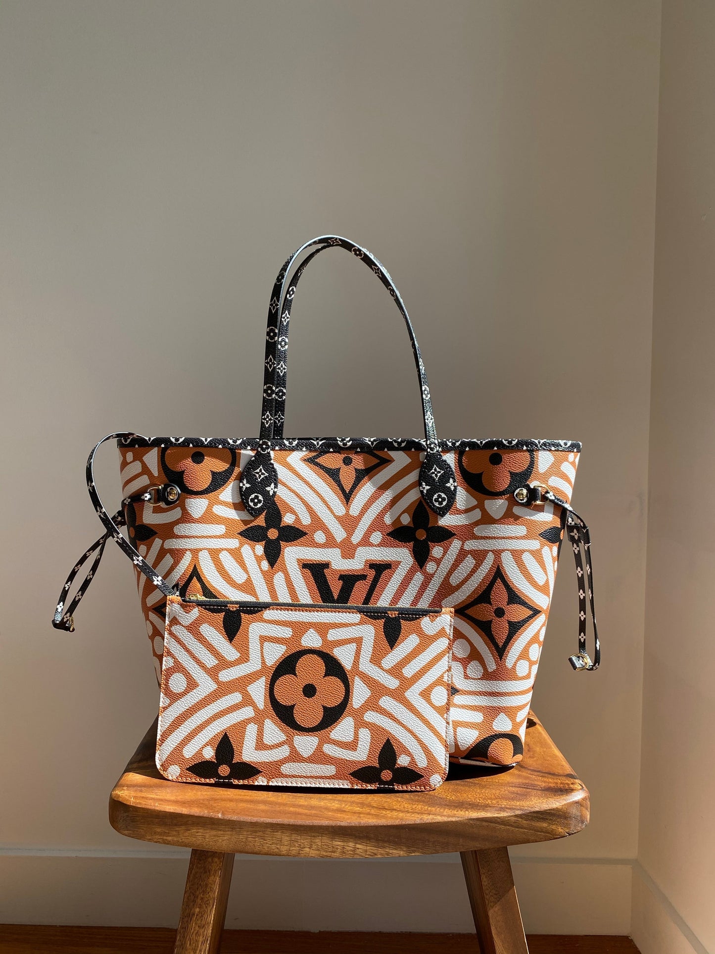 Louis Vuitton LV Crafty Neverfull MM Monogram Canvas M56584 Caramel Cream