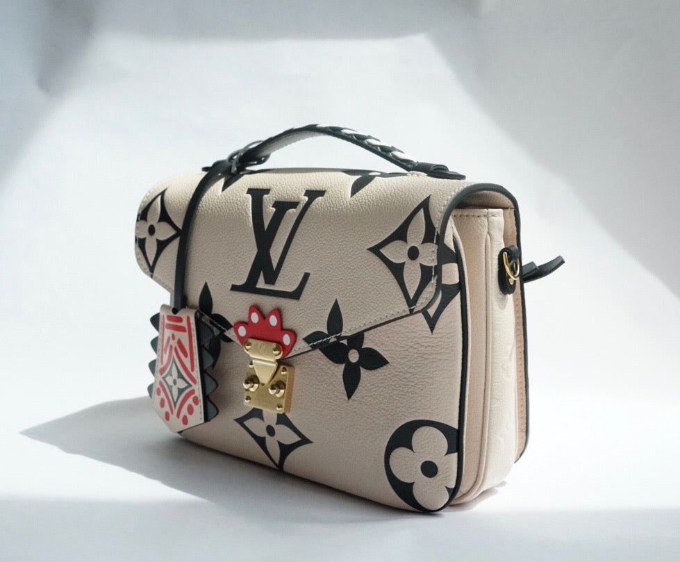 Louis Vuitton LV Crafty Pochette Metis Cream Embossed Leather M45384