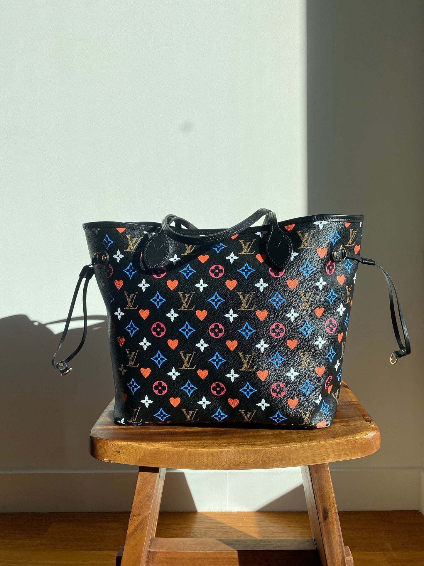 Louis Vuitton Neverfull MM Game On Monogram Canvas Black M57462