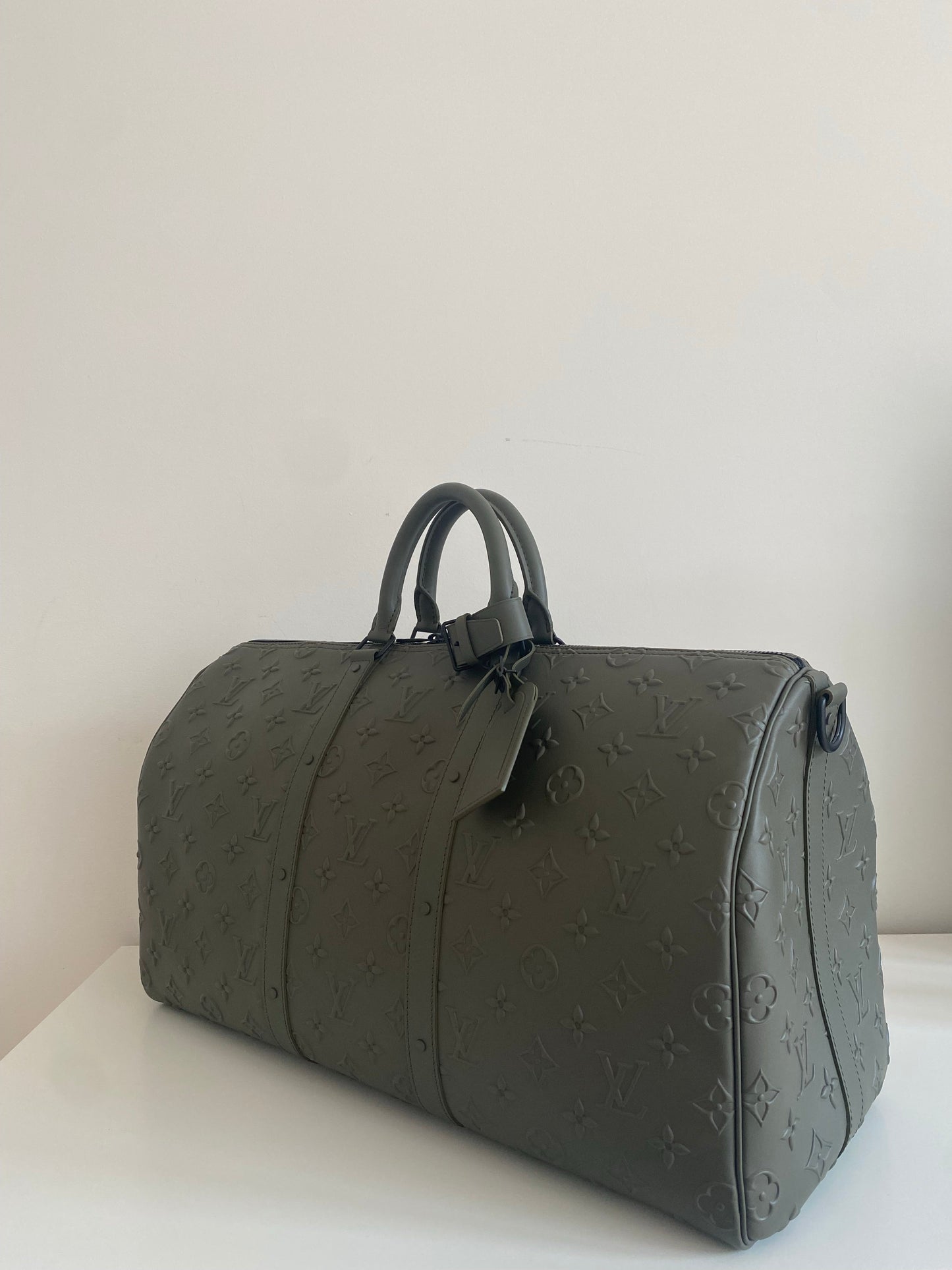 Louis Vuitton Keepall Bandoulière 50 M57963 Monogram Seal Leather Travel Bag