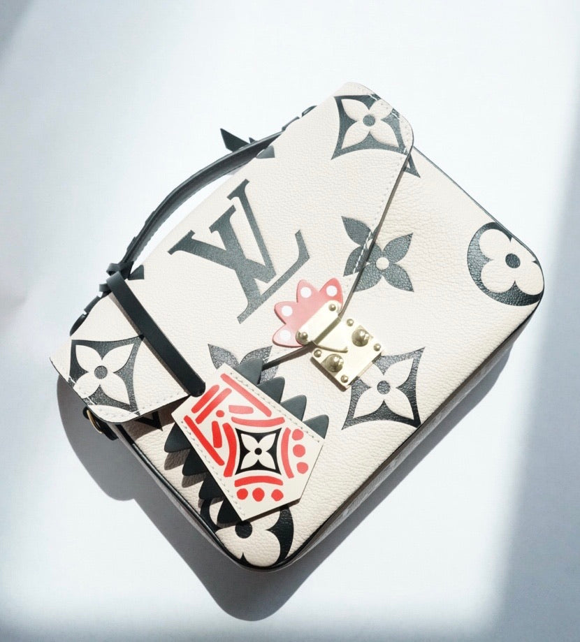 Louis Vuitton LV Crafty Pochette Metis Cream Embossed Leather M45384