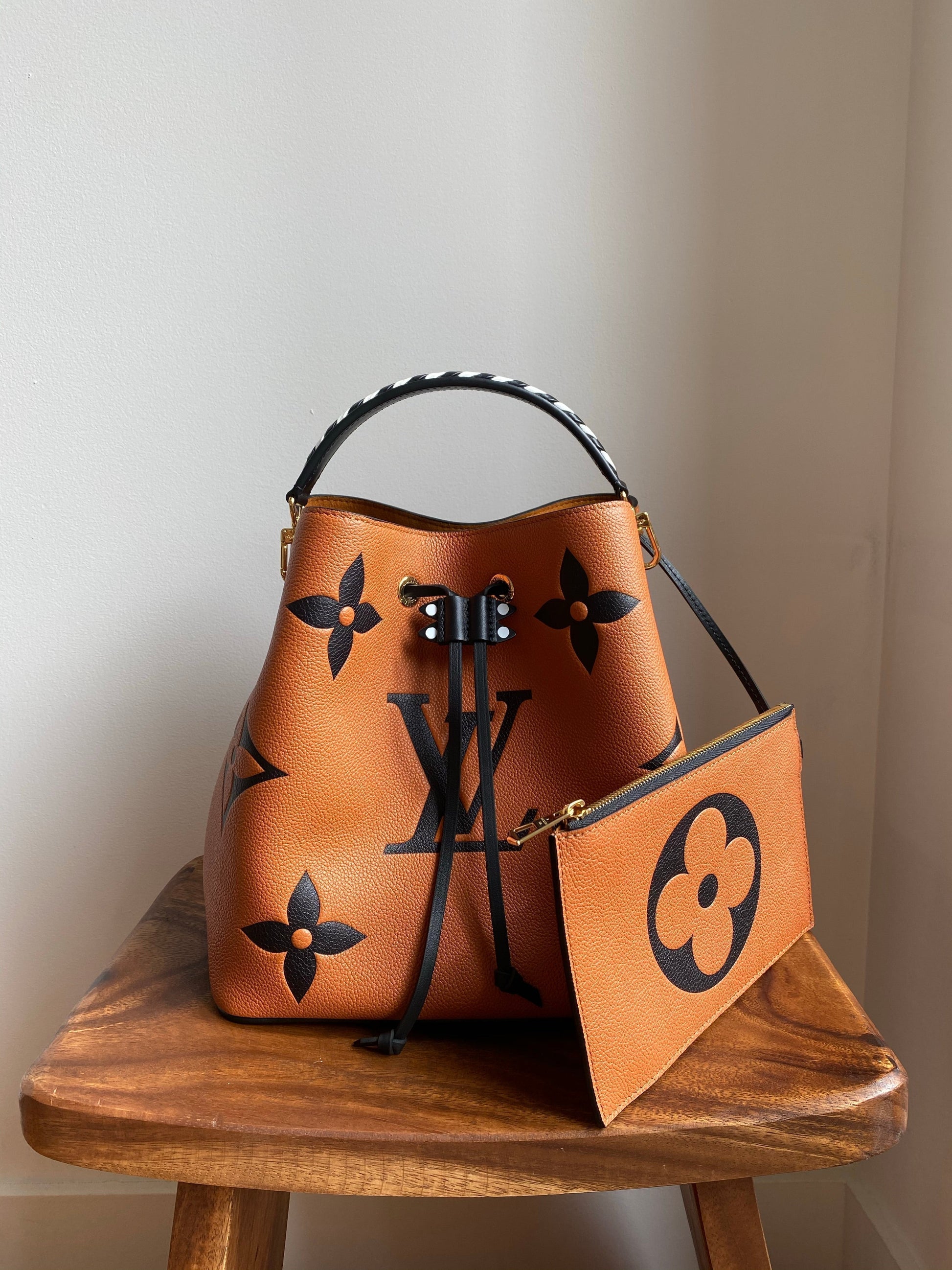 Louis Vuitton LV Crafty NeoNoe MM Caramel Embossed Leather M56888