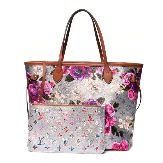 Louis Vuitton Neverfull MM LV Garden Silver Floral Canvas Tote M21352
