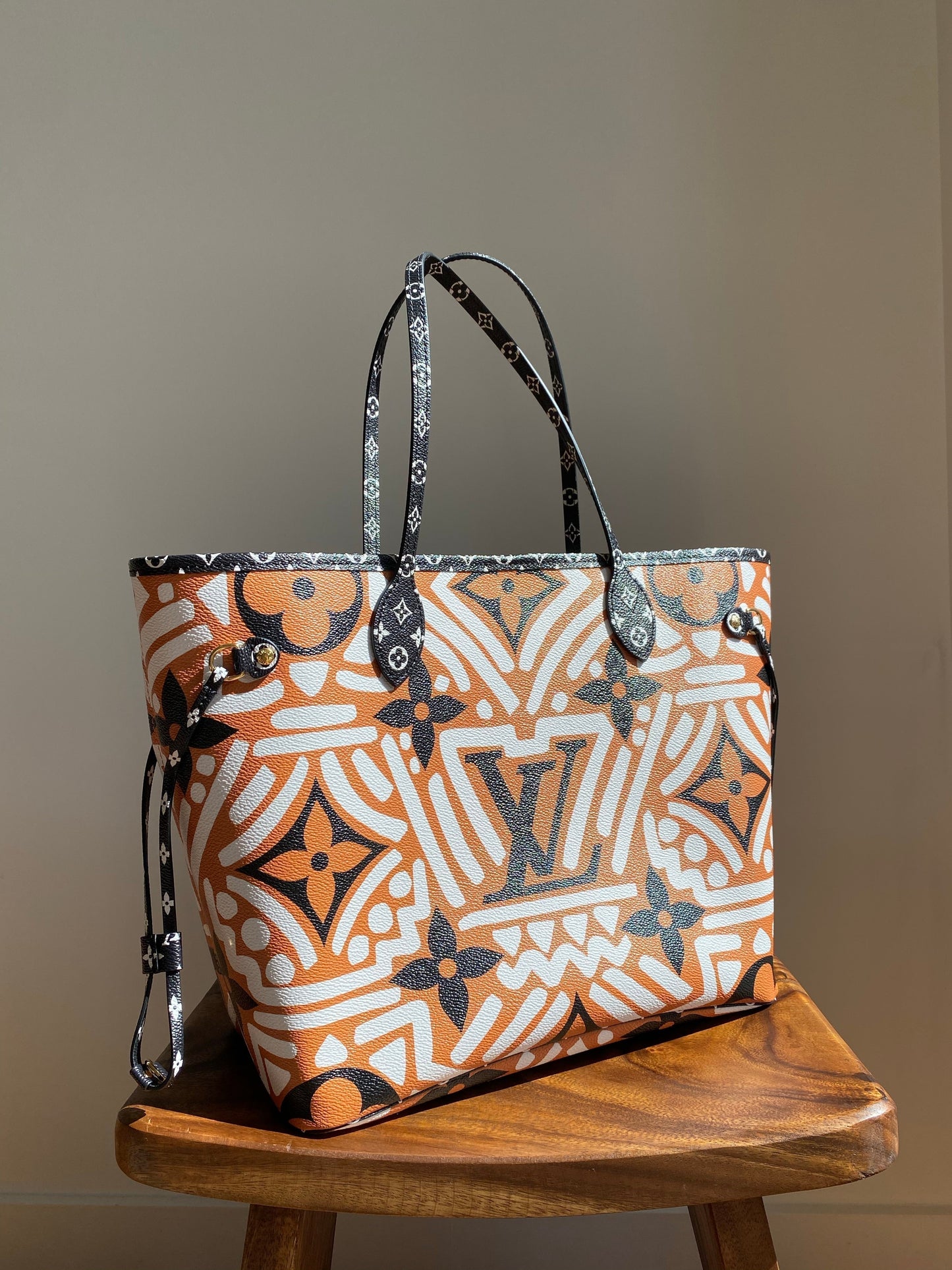 Louis Vuitton LV Crafty Neverfull MM Monogram Canvas M56584 Caramel Cream