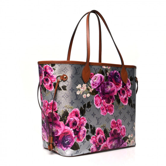 Louis Vuitton Neverfull MM LV Garden Silver Floral Canvas Tote M21352