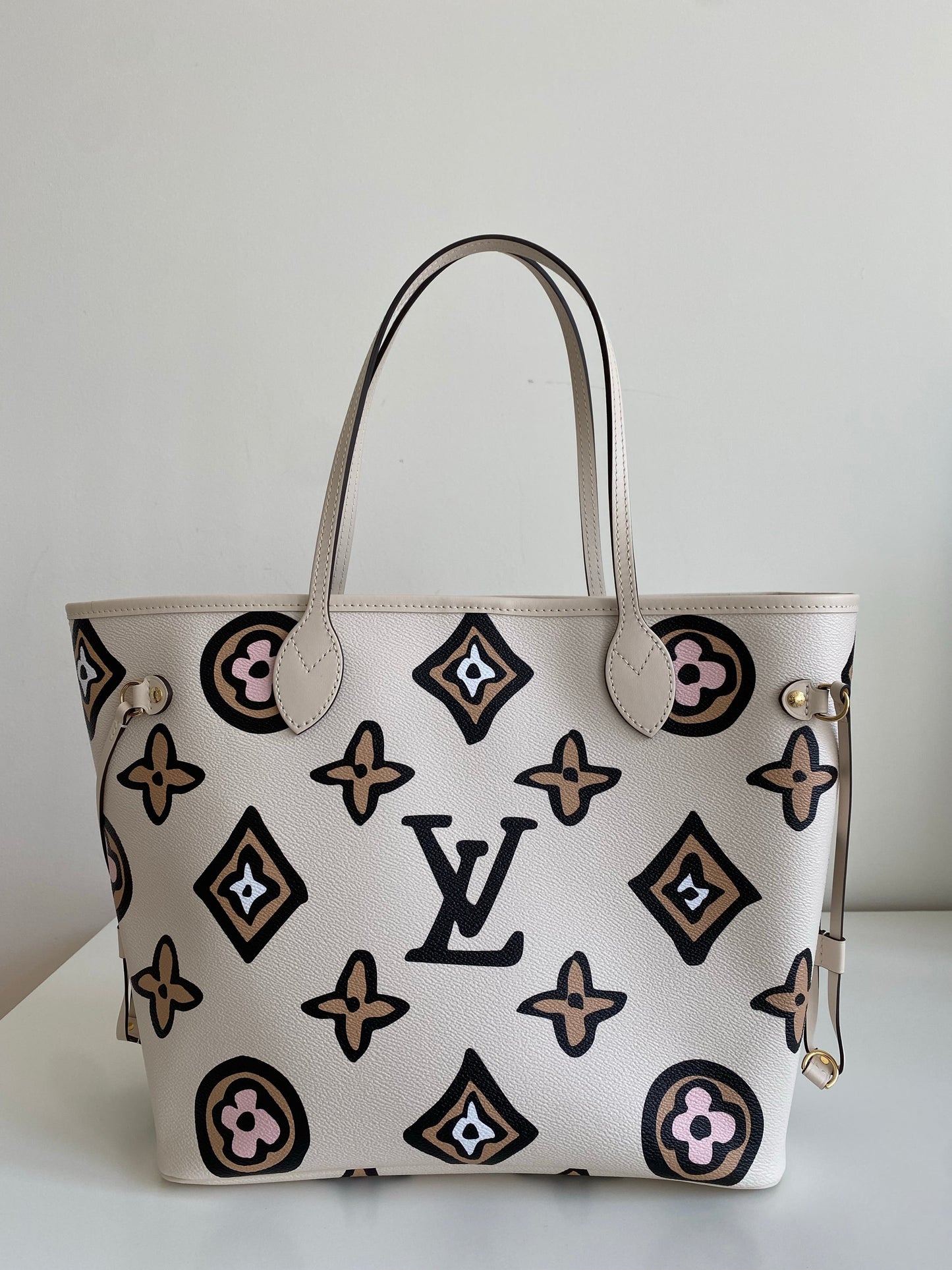 Louis Vuitton Neverfull MM Wild At Heart Monogram Canvas Tote M45819 Cream