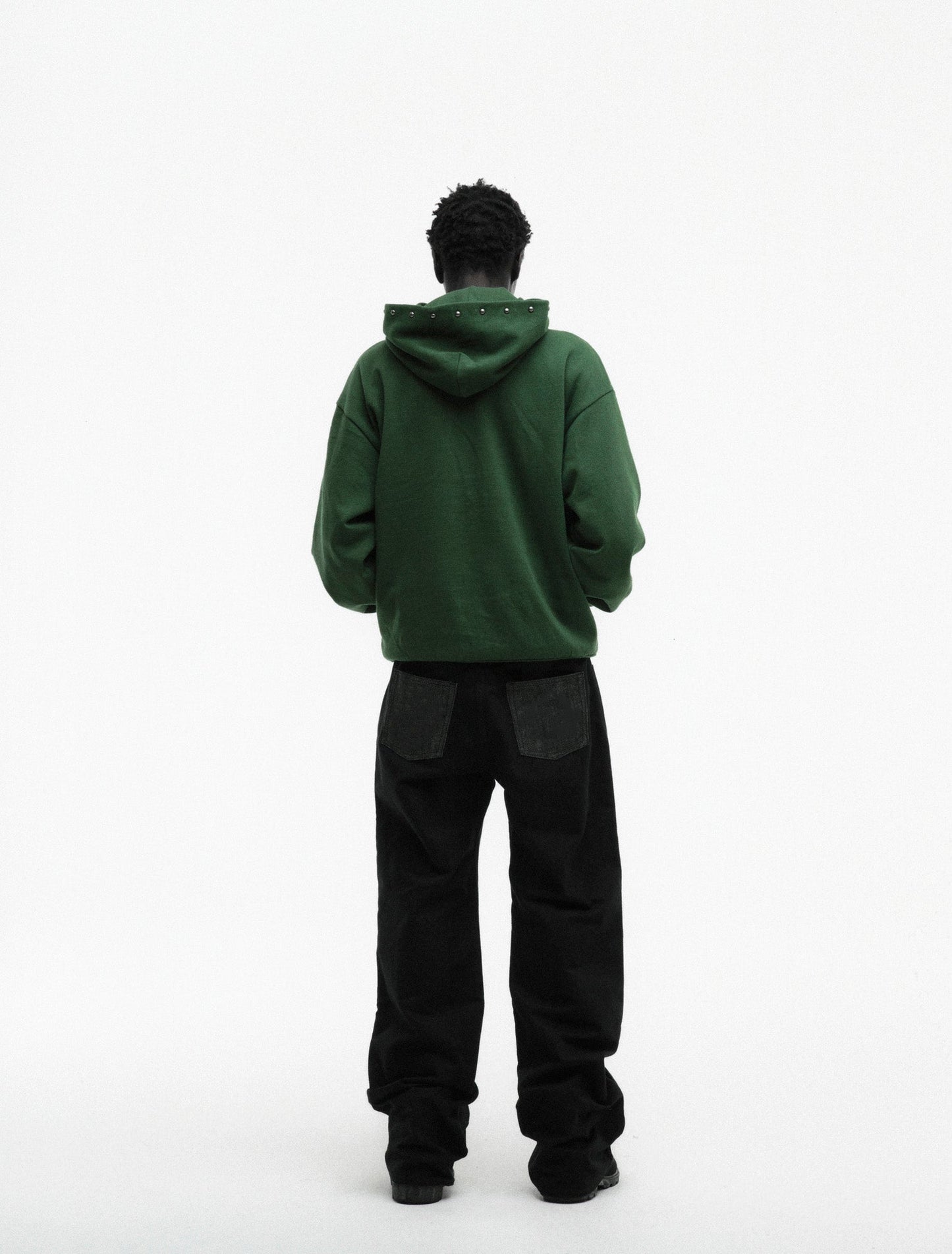 SP5DER OG Web Studded Full-Zip Hoodie - Green - Detail View 9