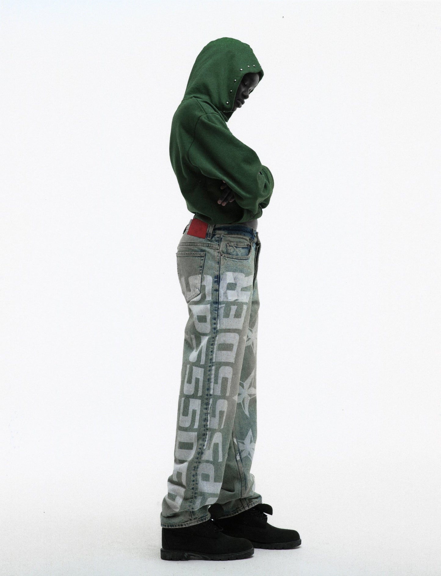 SP5DER OG Web Studded Full-Zip Hoodie - Green - Detail View 8