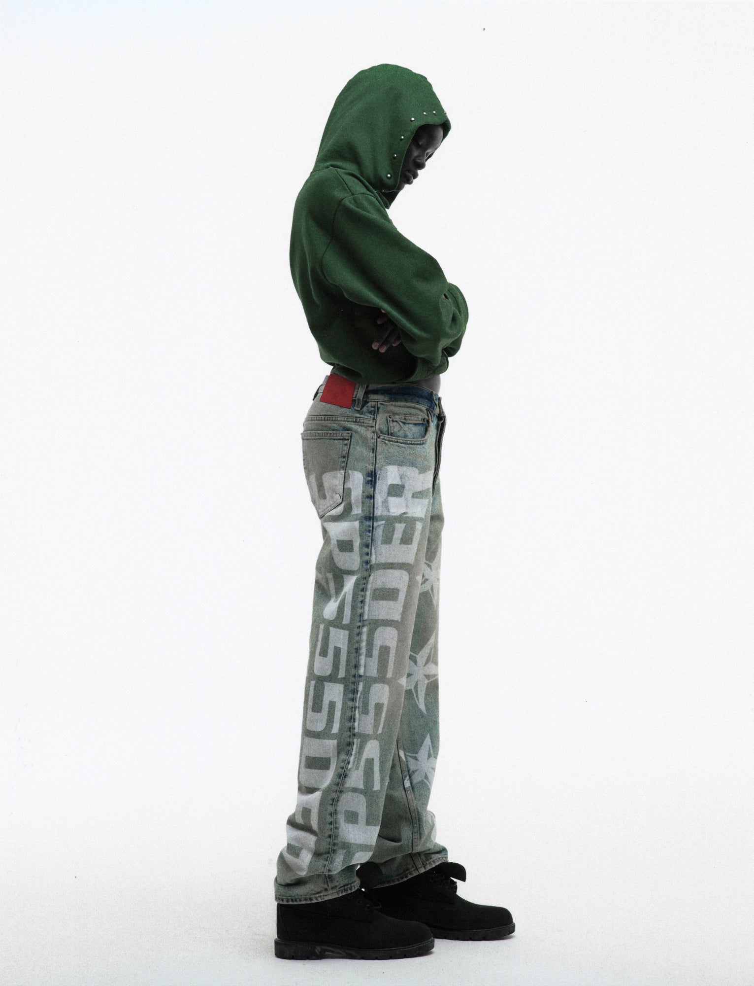 SP5DER OG Web Studded Full-Zip Hoodie - Green - Detail View 8