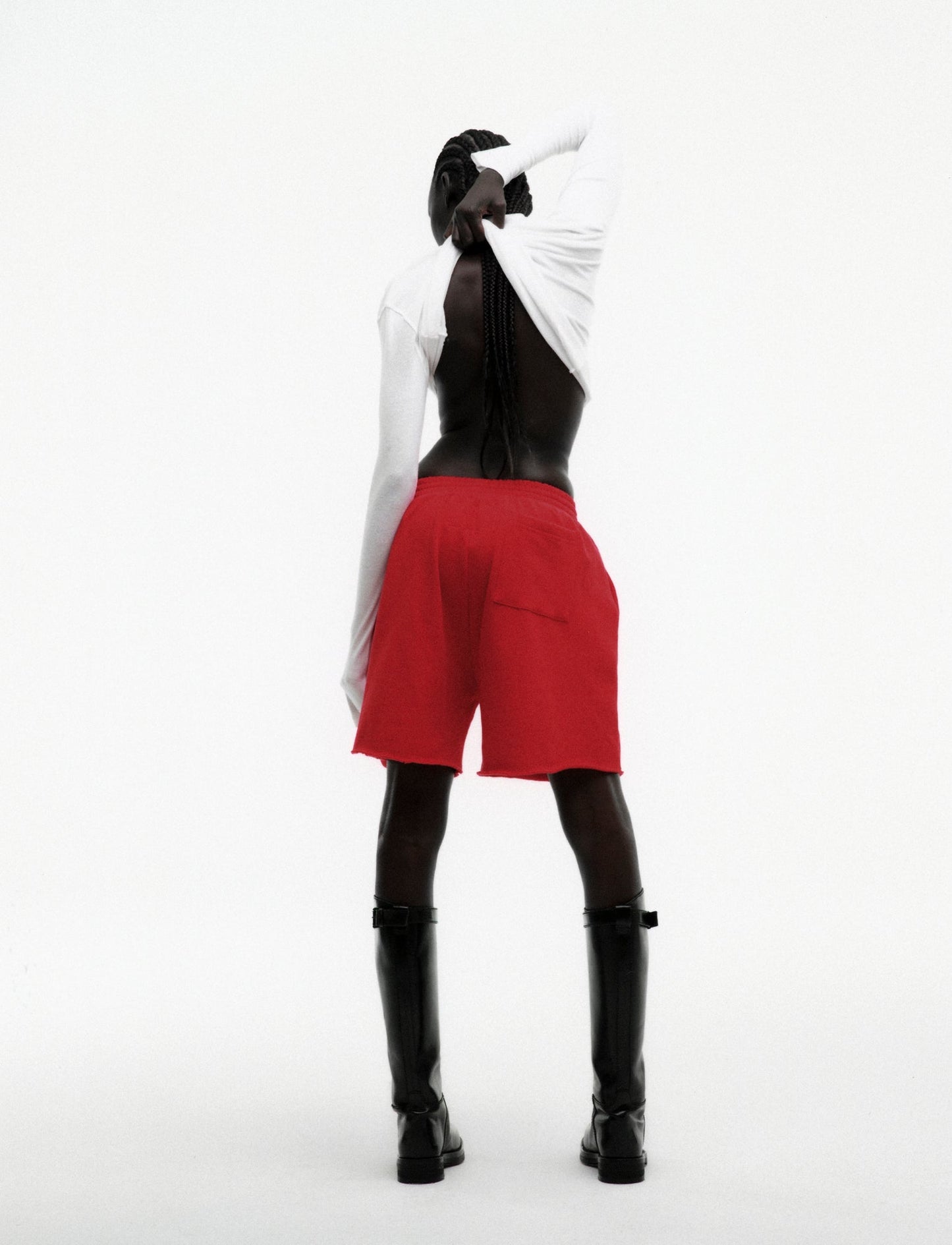 SP5DER OG Studded Sweatshort in Red