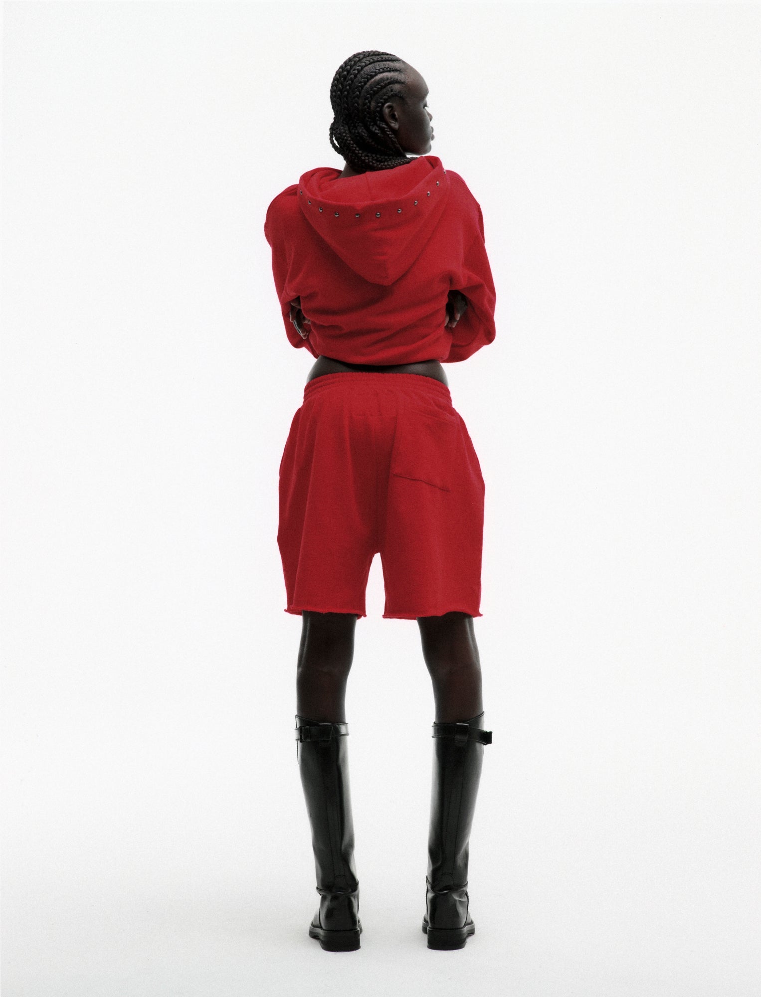 SP5DER OG Web Studded Full-Zip Hoodie - Red - Detail View 9