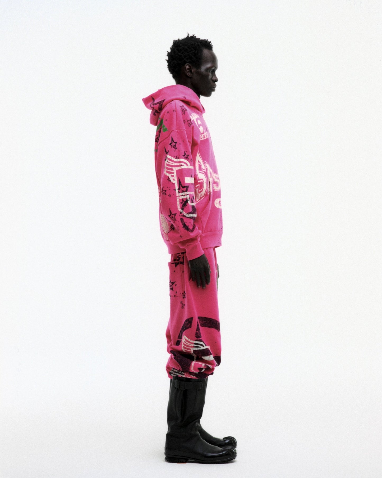 SP5DER Stencil Hoodie – Pink - Detail View 13