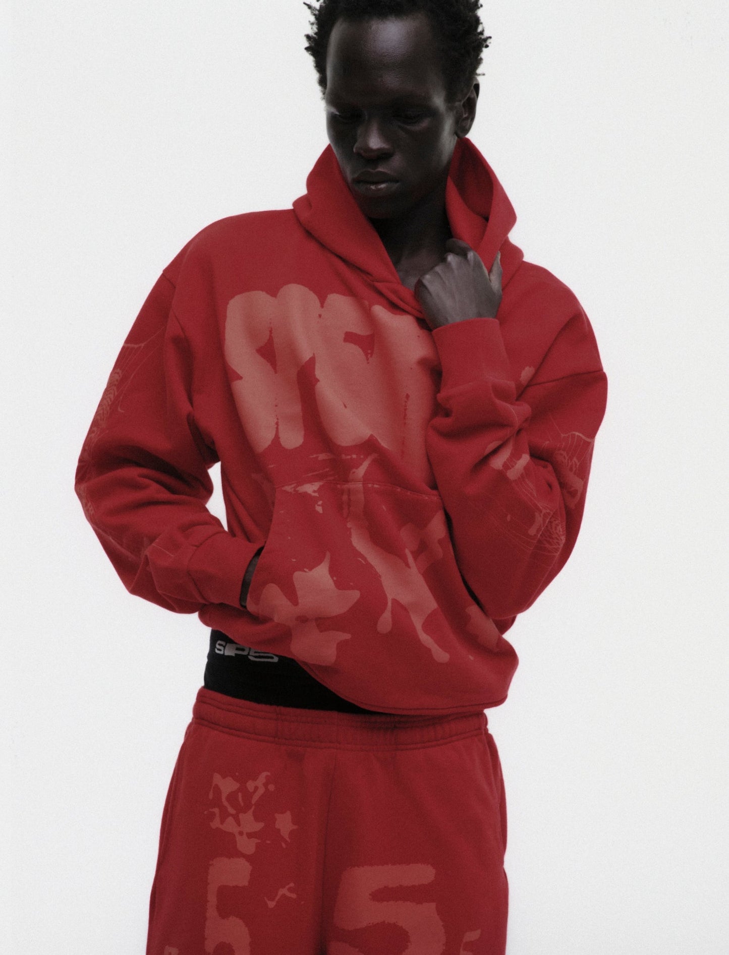 SP5DER X-Ray Hoodie – Red - Detail View 11