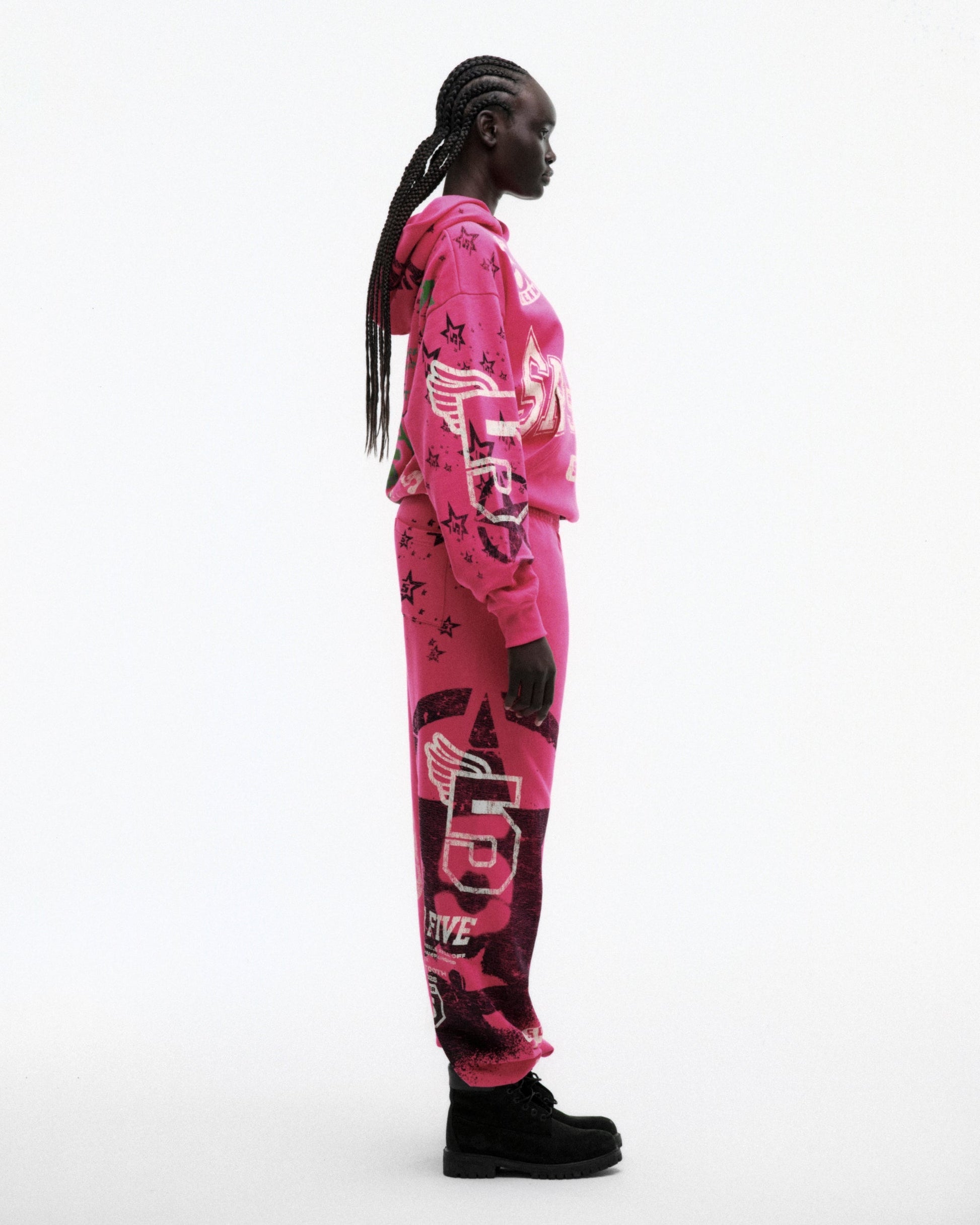 SP5DER Stencil Hoodie – Pink - Detail View 11