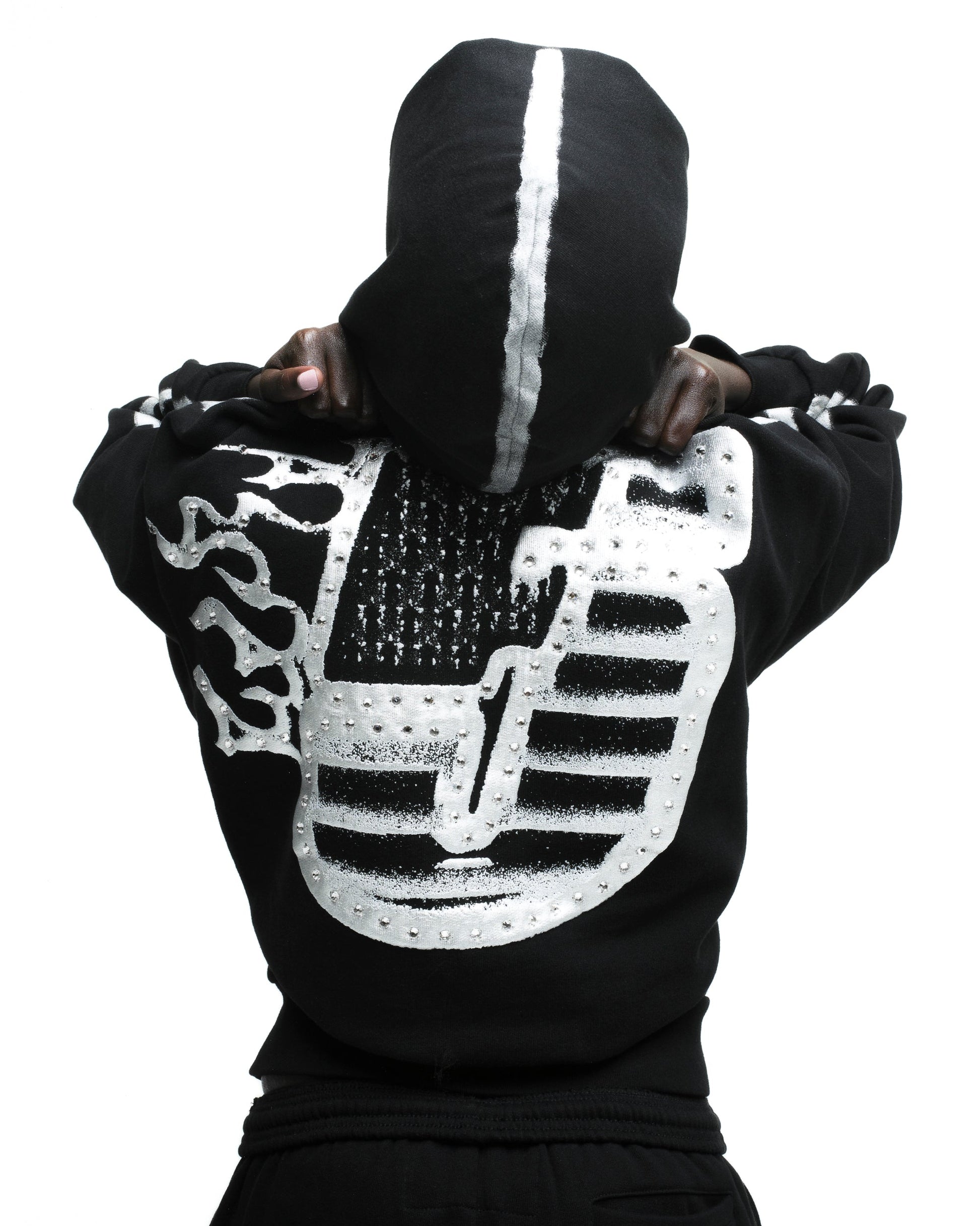 SP5DER Screaming Eagle Hoodie - Black - Detail View 14
