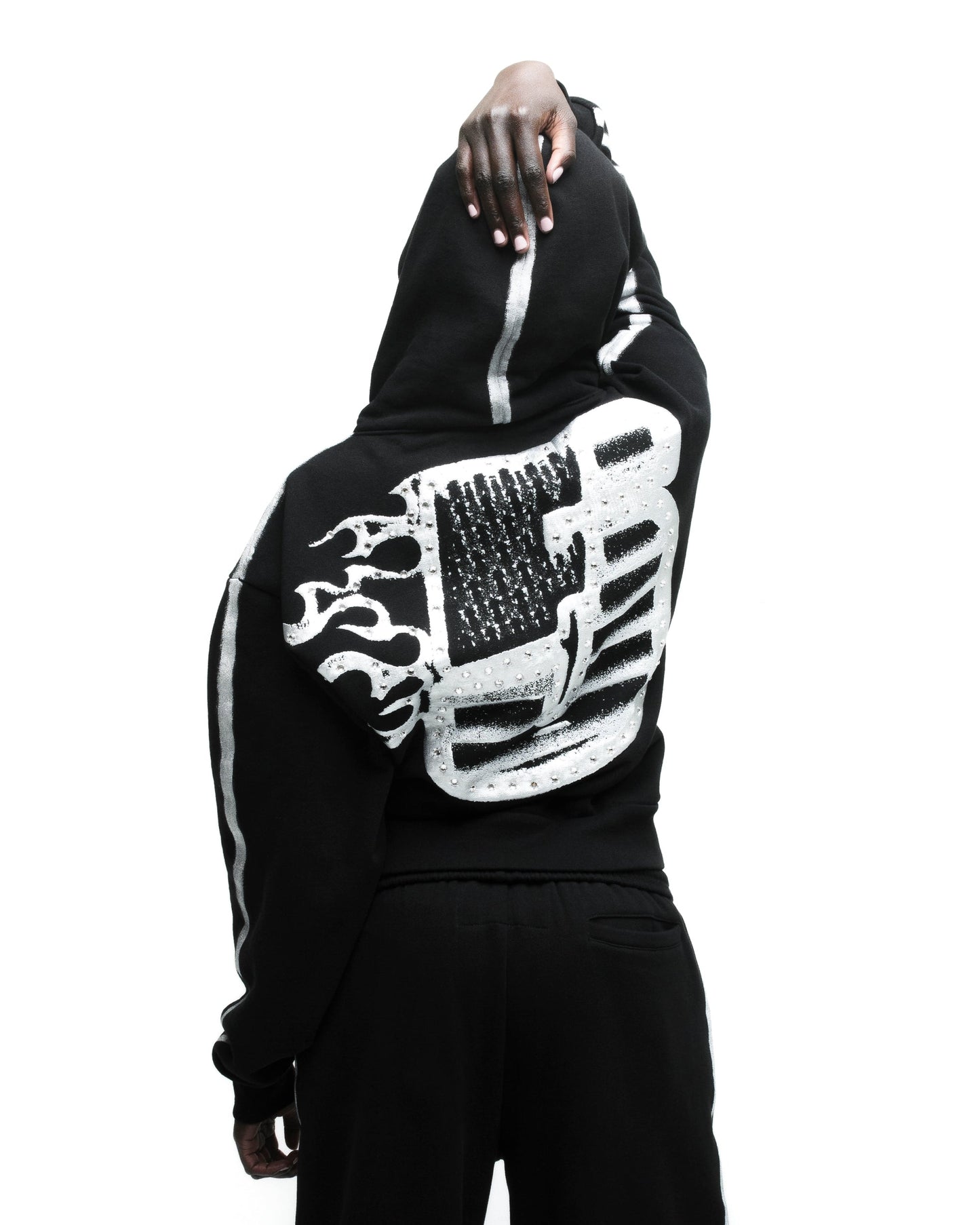 SP5DER Screaming Eagle Hoodie - Black - Detail View 16