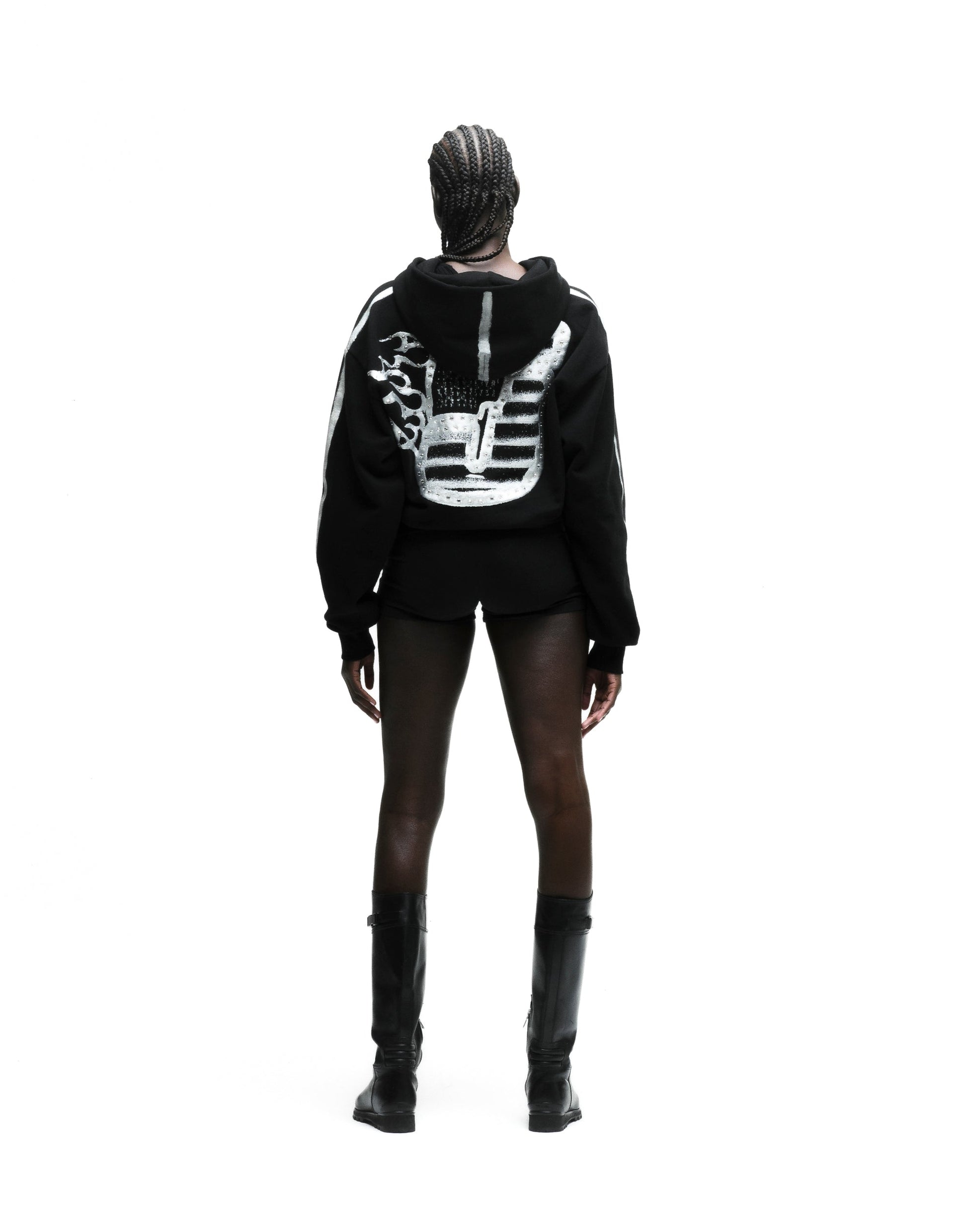 SP5DER Screaming Eagle Hoodie - Black - Detail View 12