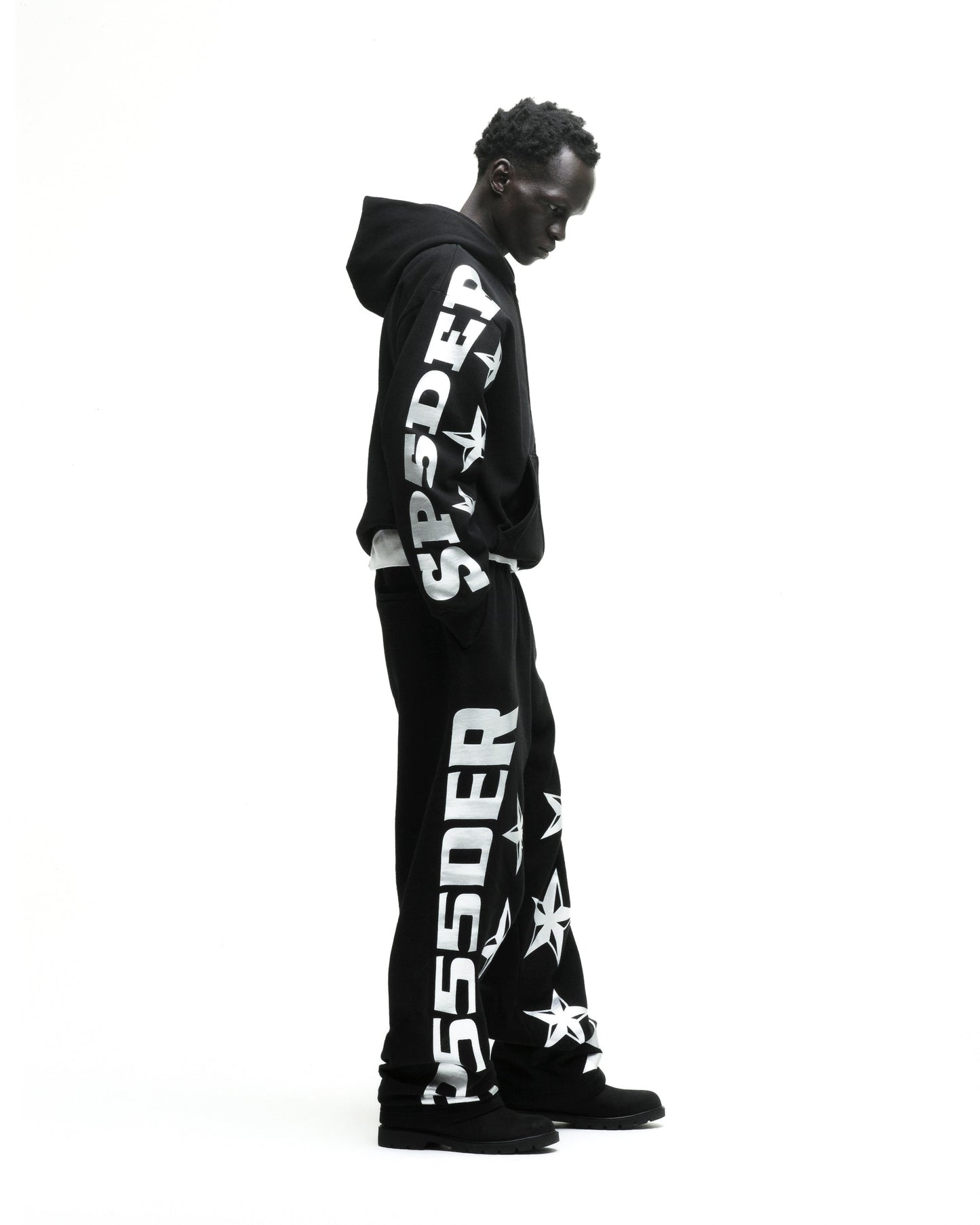 SP5DER MX555 Full-Zip Hoodie – Black - Detail View 6