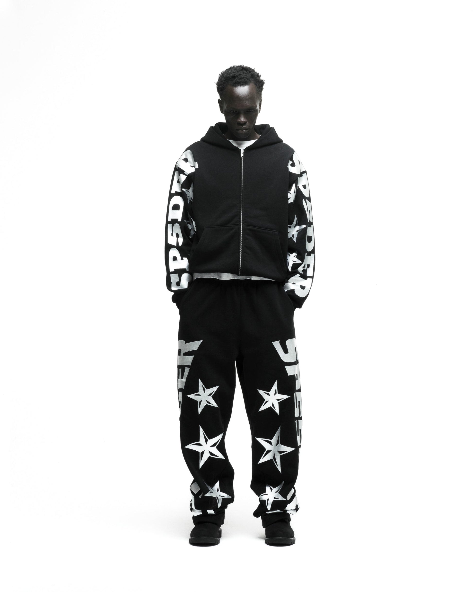 SP5DER MX555 Full-Zip Hoodie – Black - Detail View 4