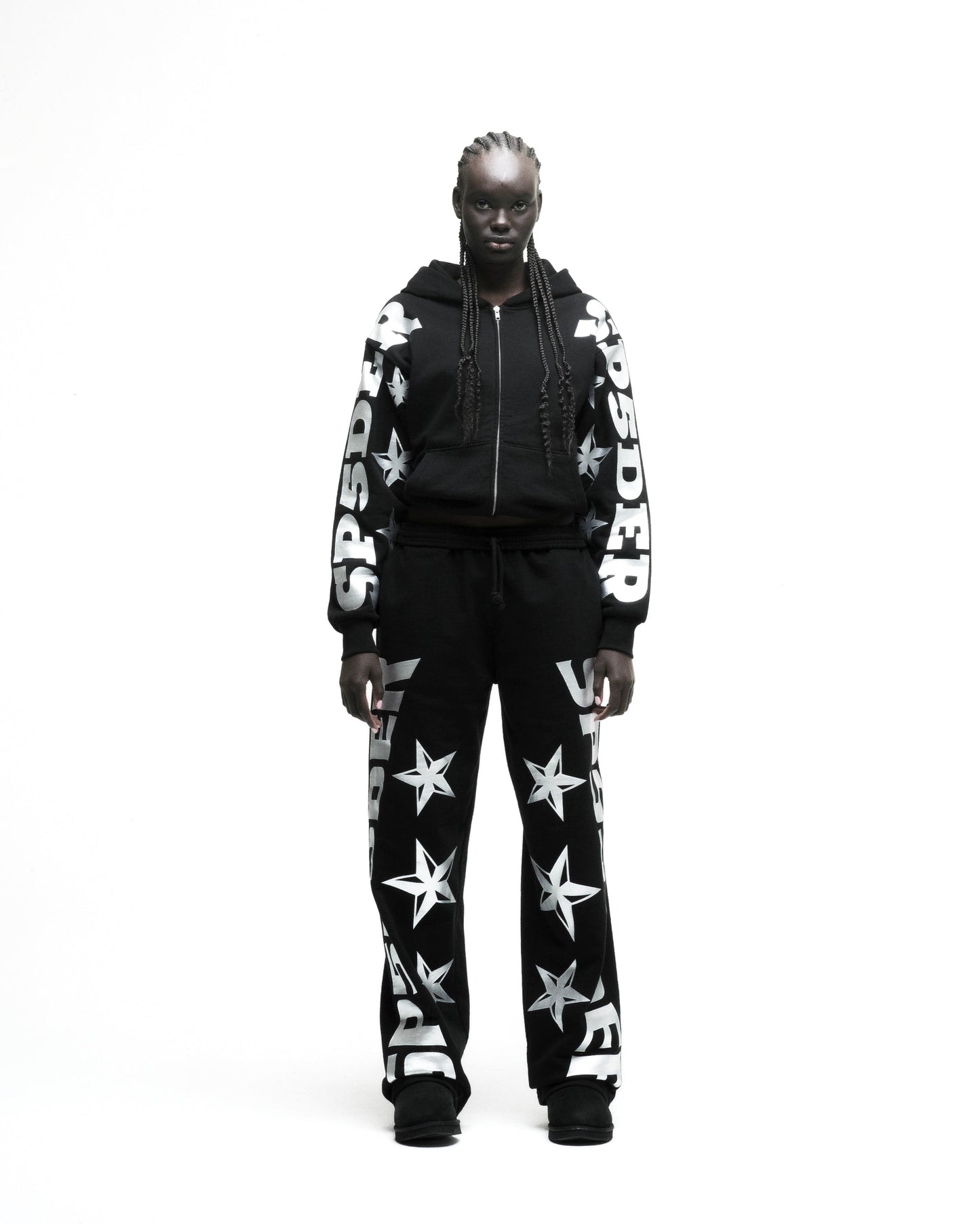 SP5DER MX555 Full-Zip Hoodie – Black - Detail View 5
