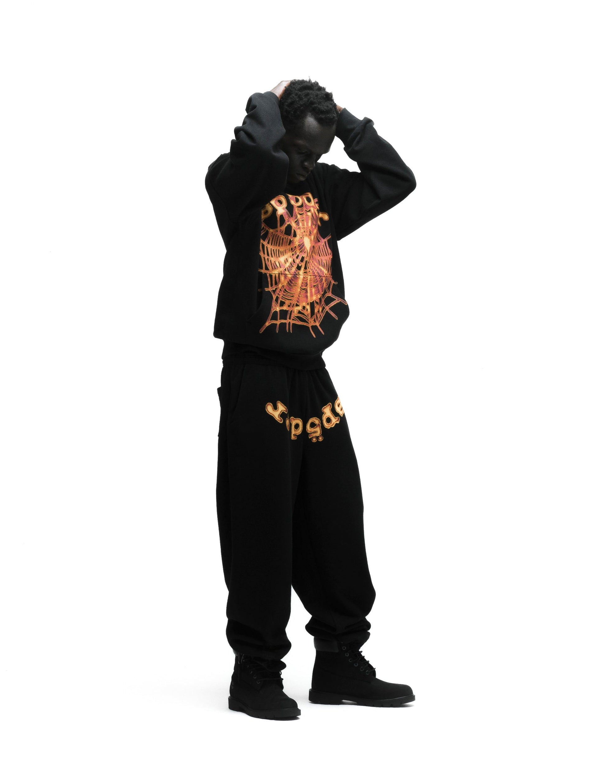 SP5DER OG Web V2 Hoodie - Black - Detail View 7