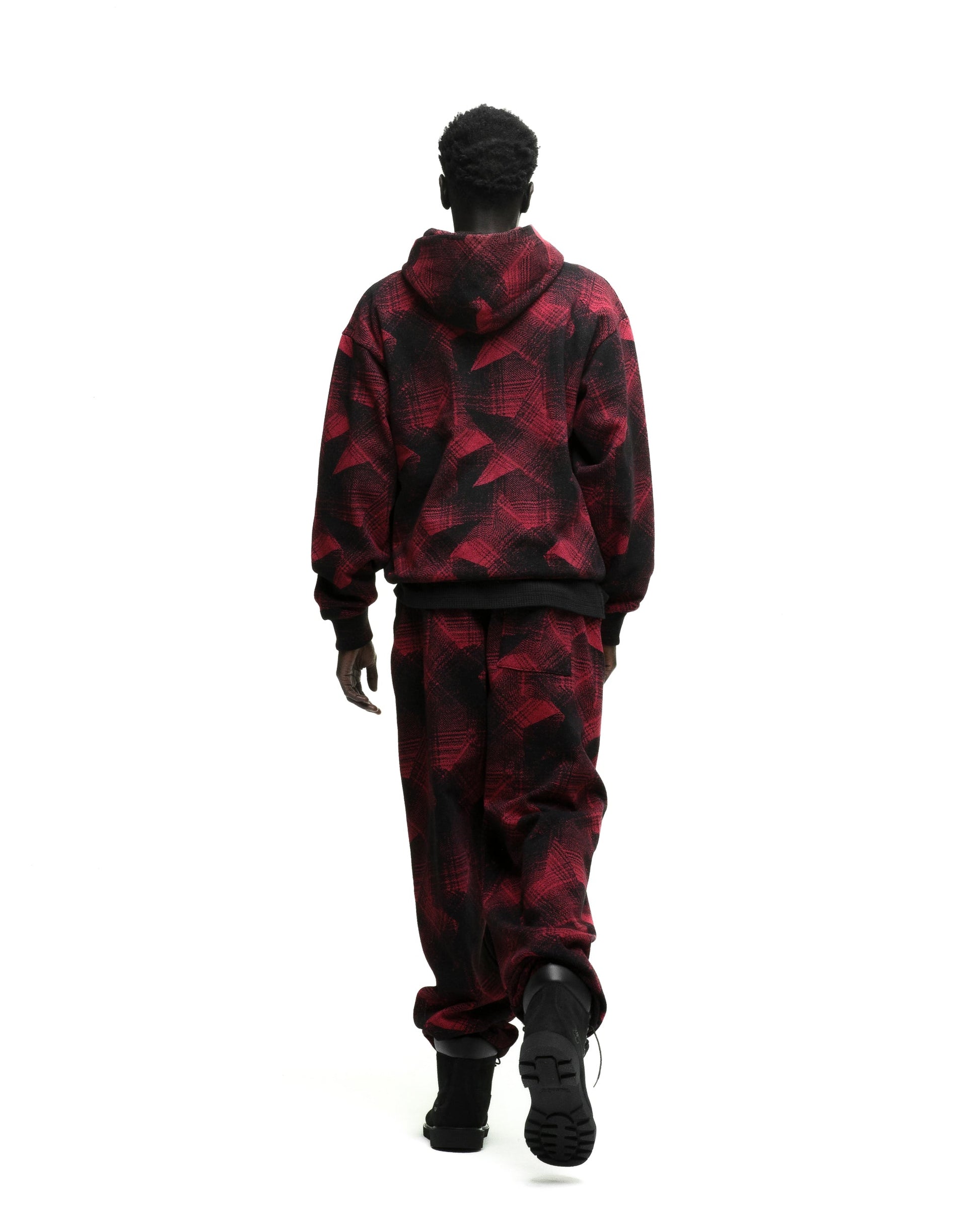 SP5DER Plaid Splatter Hoodie - Black - Detail View 11