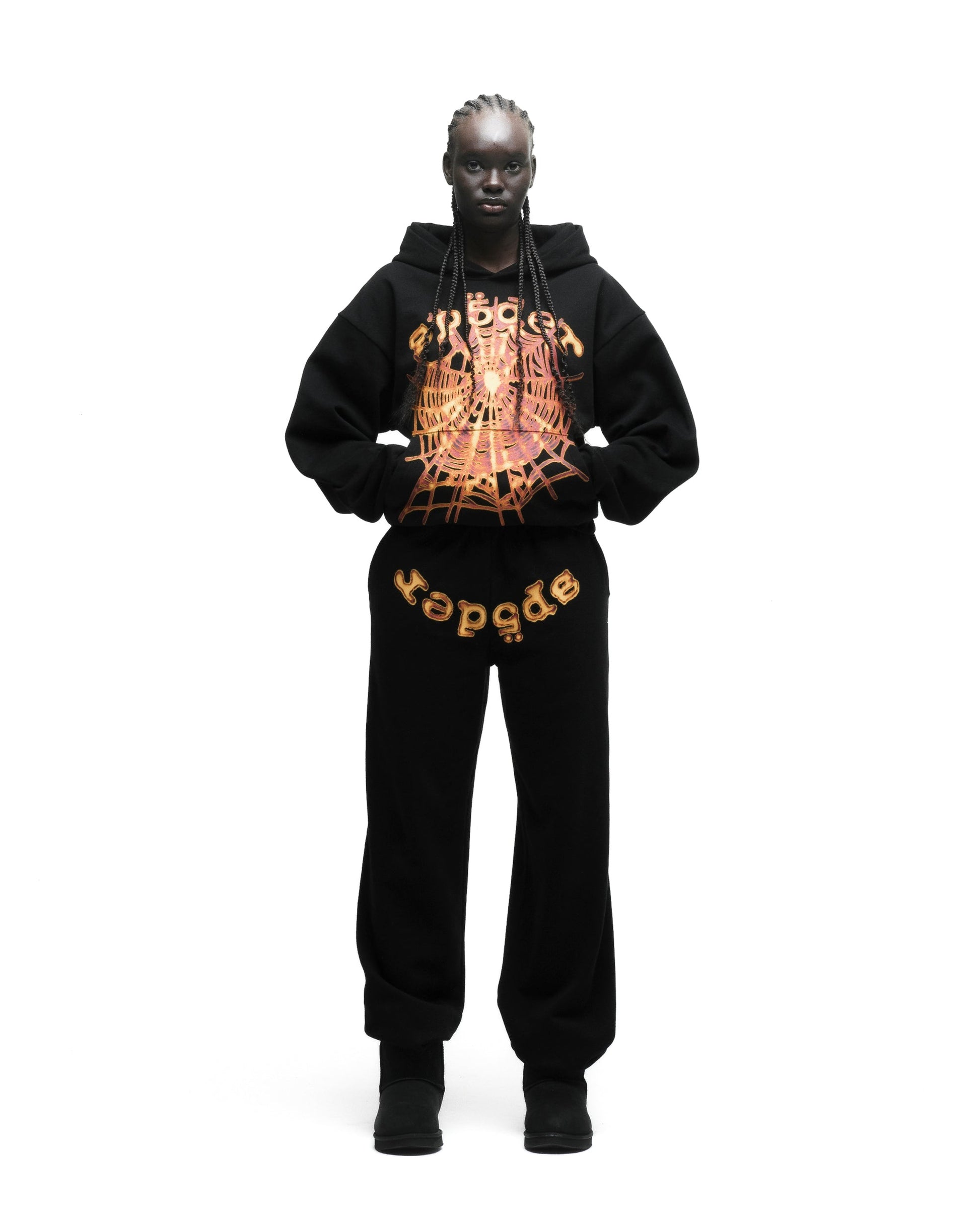 SP5DER OG Web V2 Hoodie - Black - Detail View 4