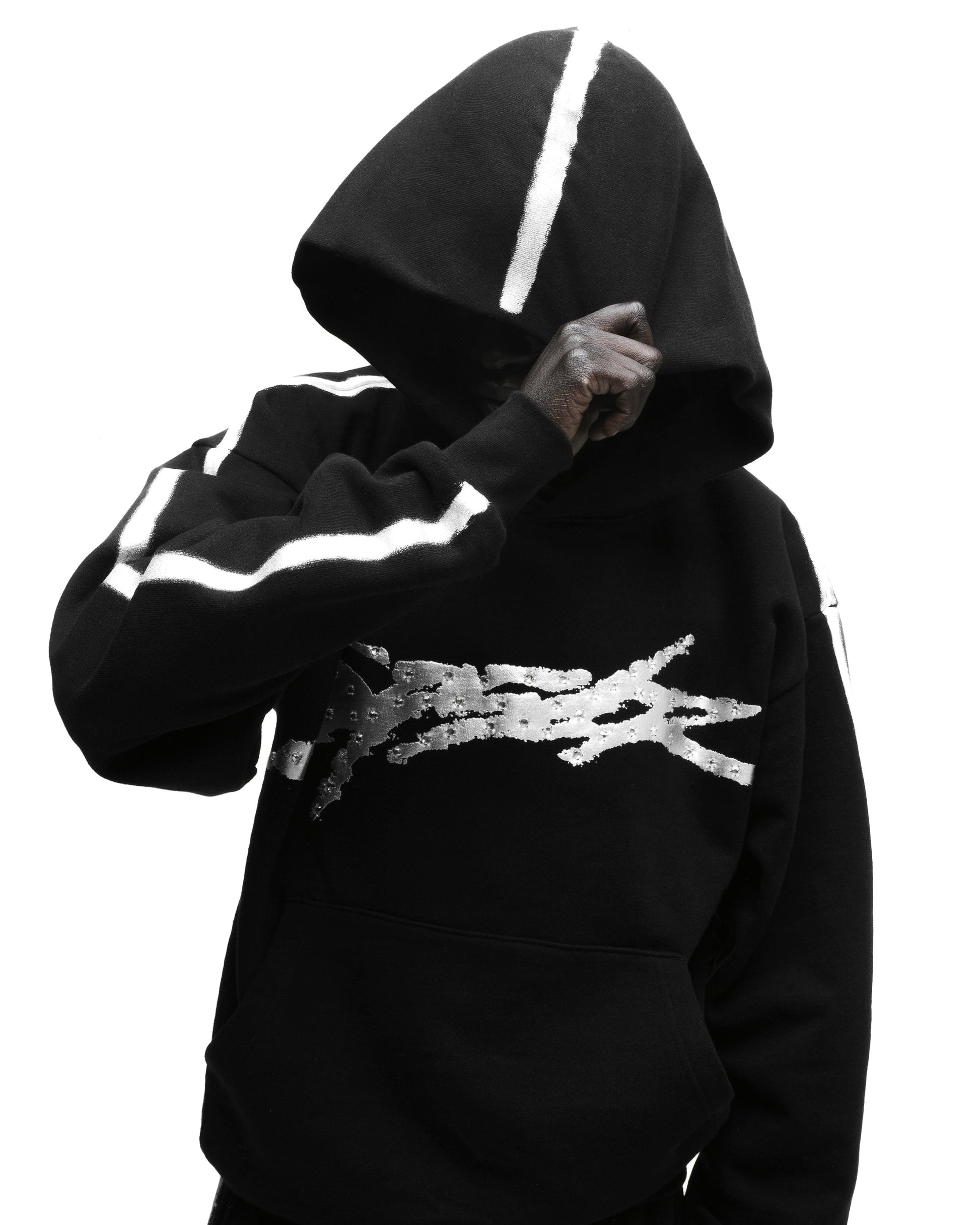 SP5DER Screaming Eagle Hoodie - Black - Detail View 13