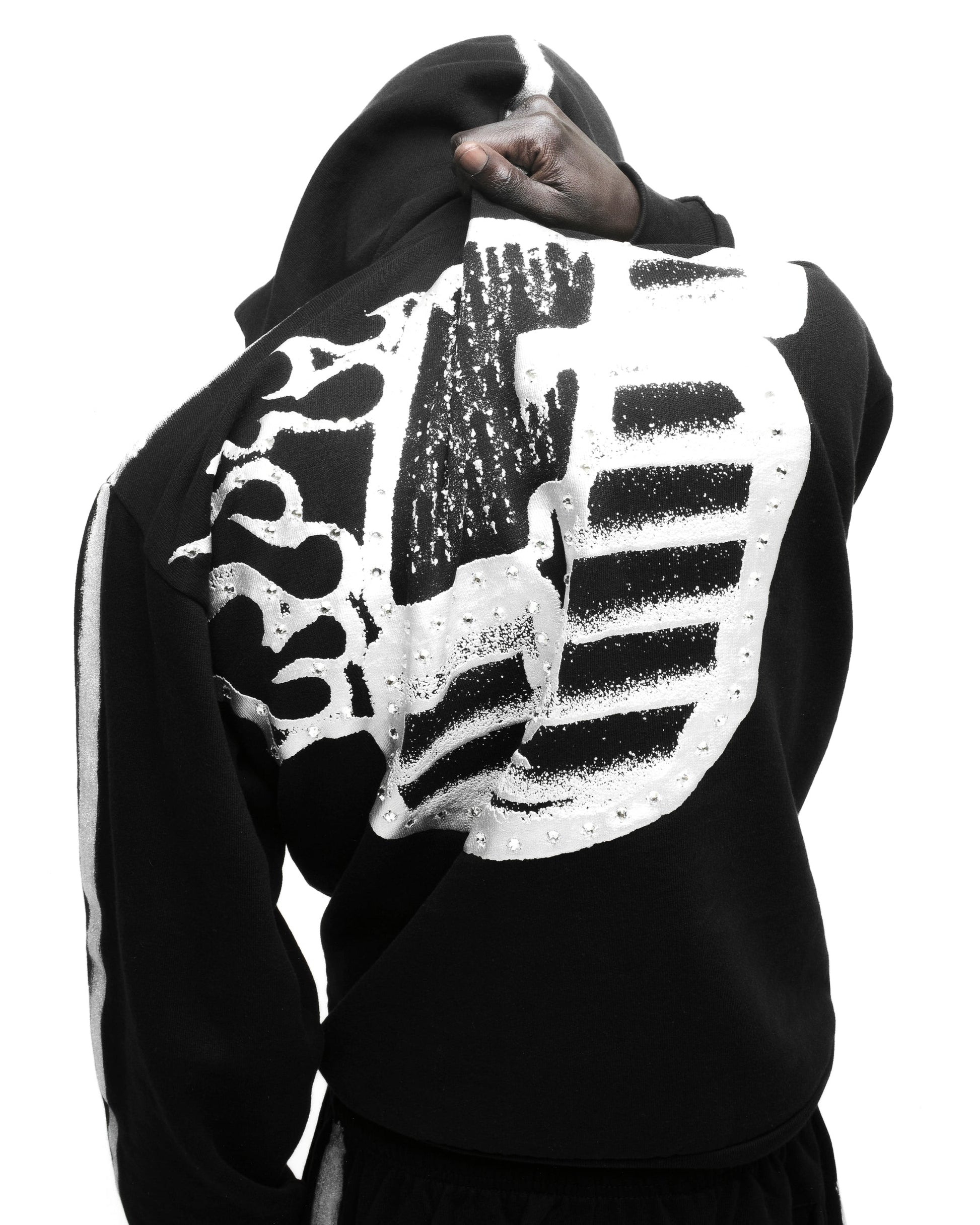 SP5DER Screaming Eagle Hoodie - Black - Detail View 17