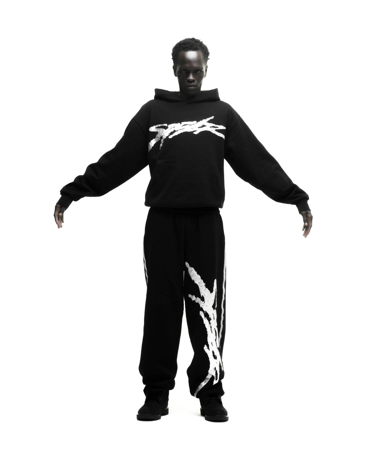 SP5DER Screaming Eagle Hoodie - Black - Detail View 7