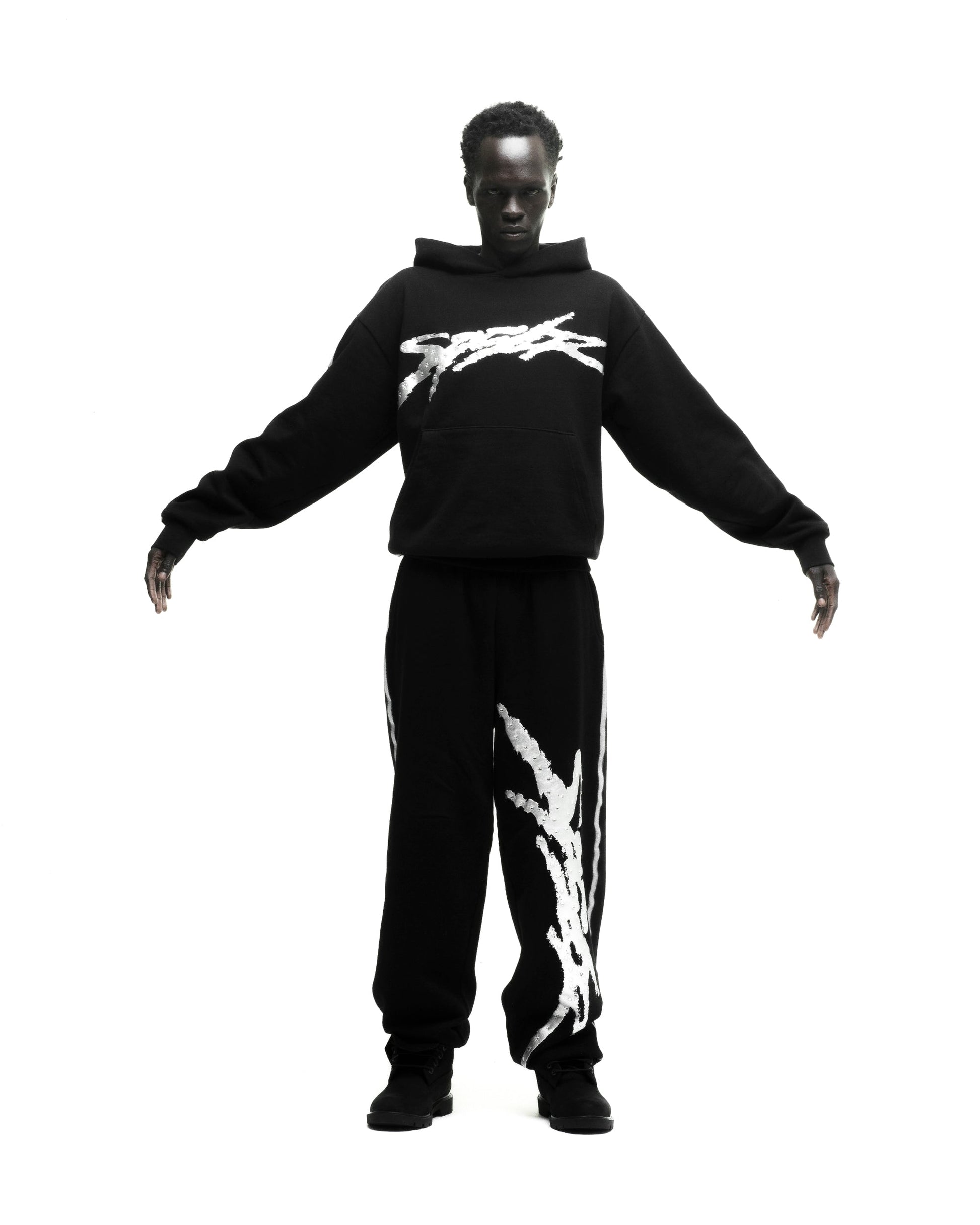 SP5DER Screaming Eagle Hoodie - Black - Detail View 7