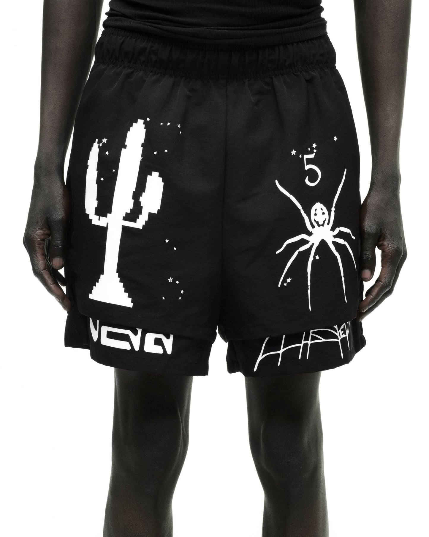 SP5DER VAA Double Layer Short in Black