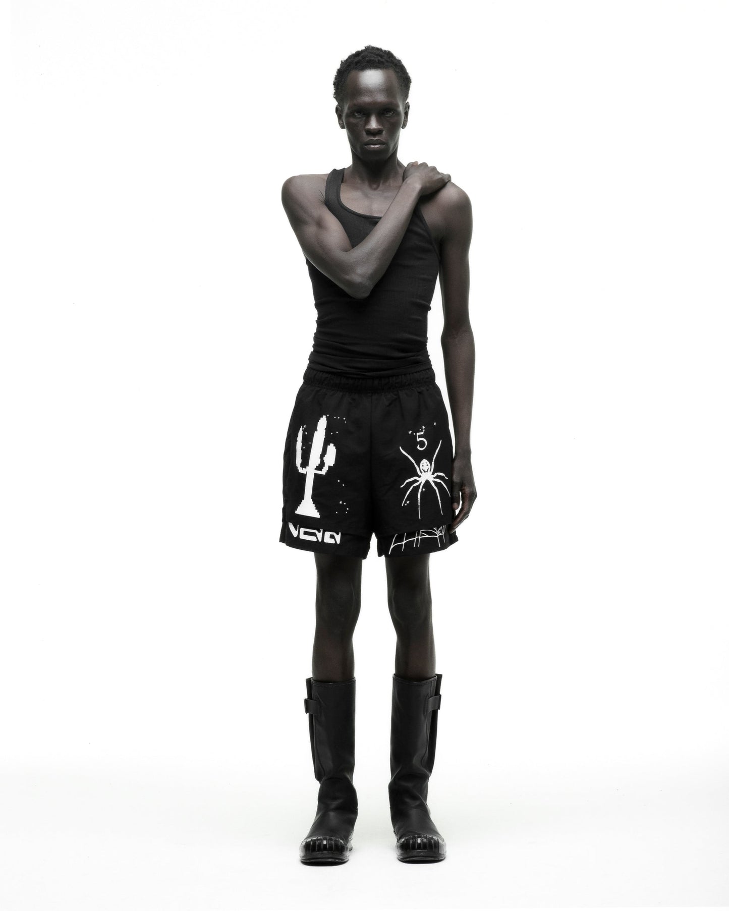 SP5DER VAA Double Layer Short in Black