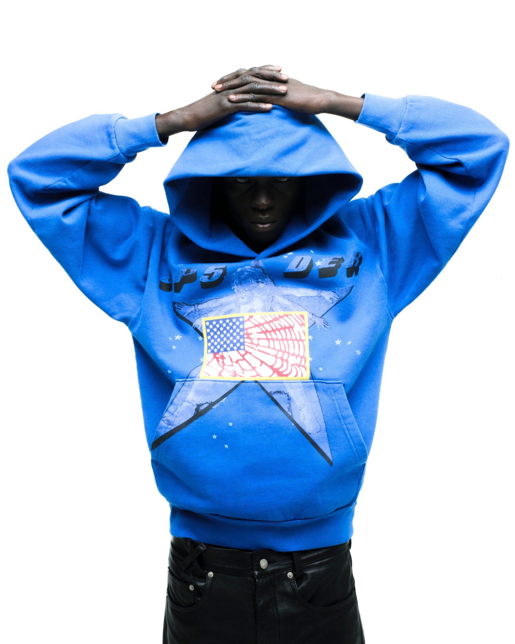 SP5DER Star Girl Hoodie - Blue - Detail View 13