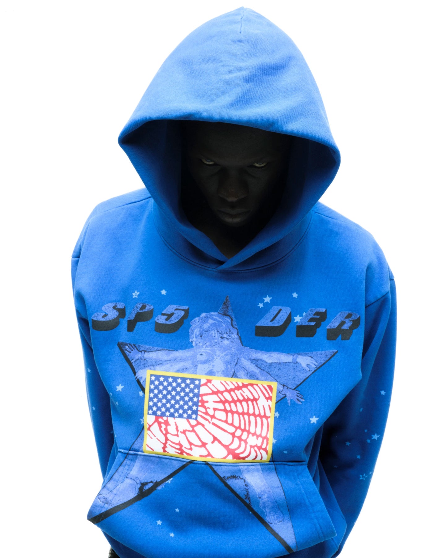 SP5DER Star Girl Hoodie - Blue - Detail View 11