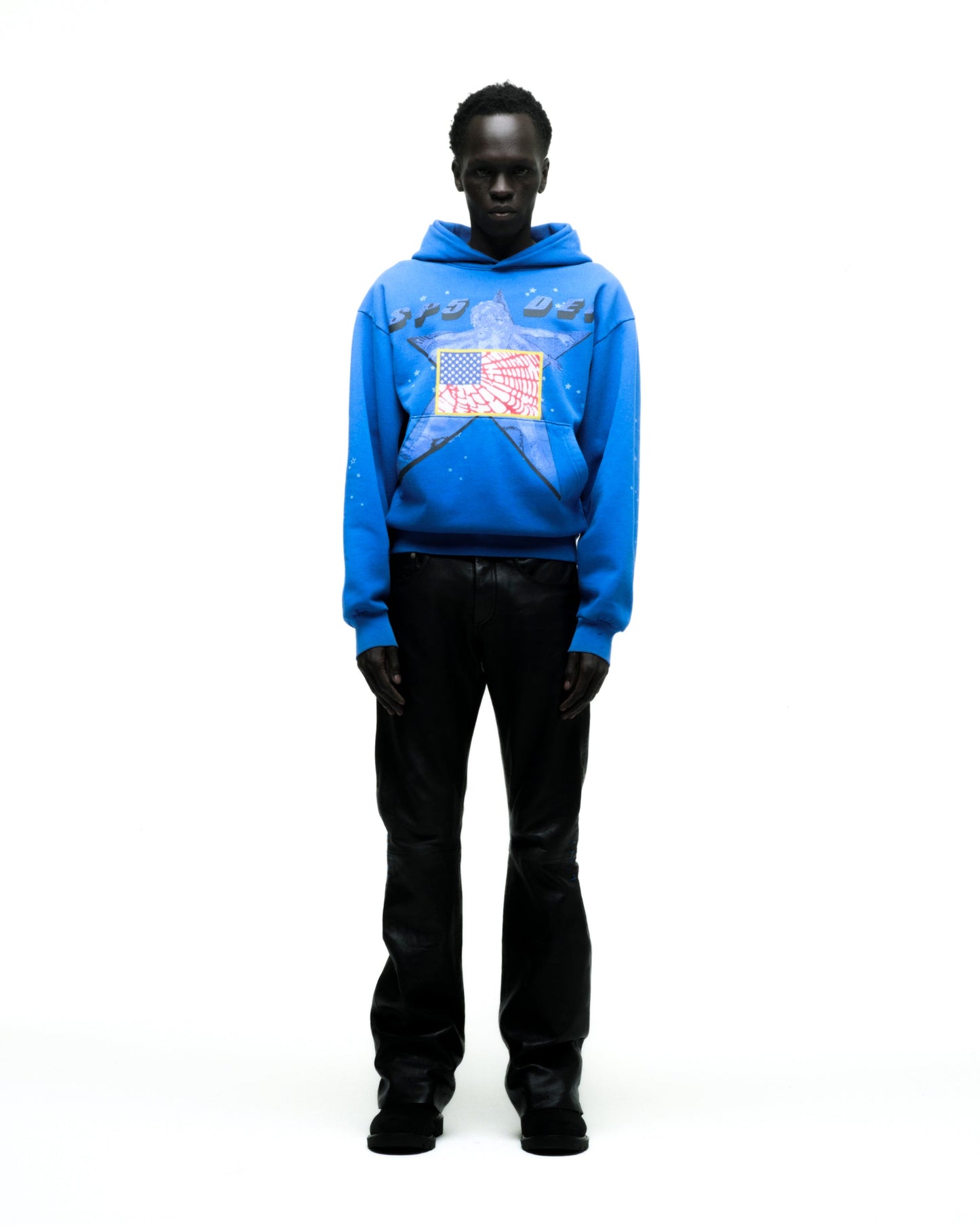 SP5DER Star Girl Hoodie - Blue - Detail View 6