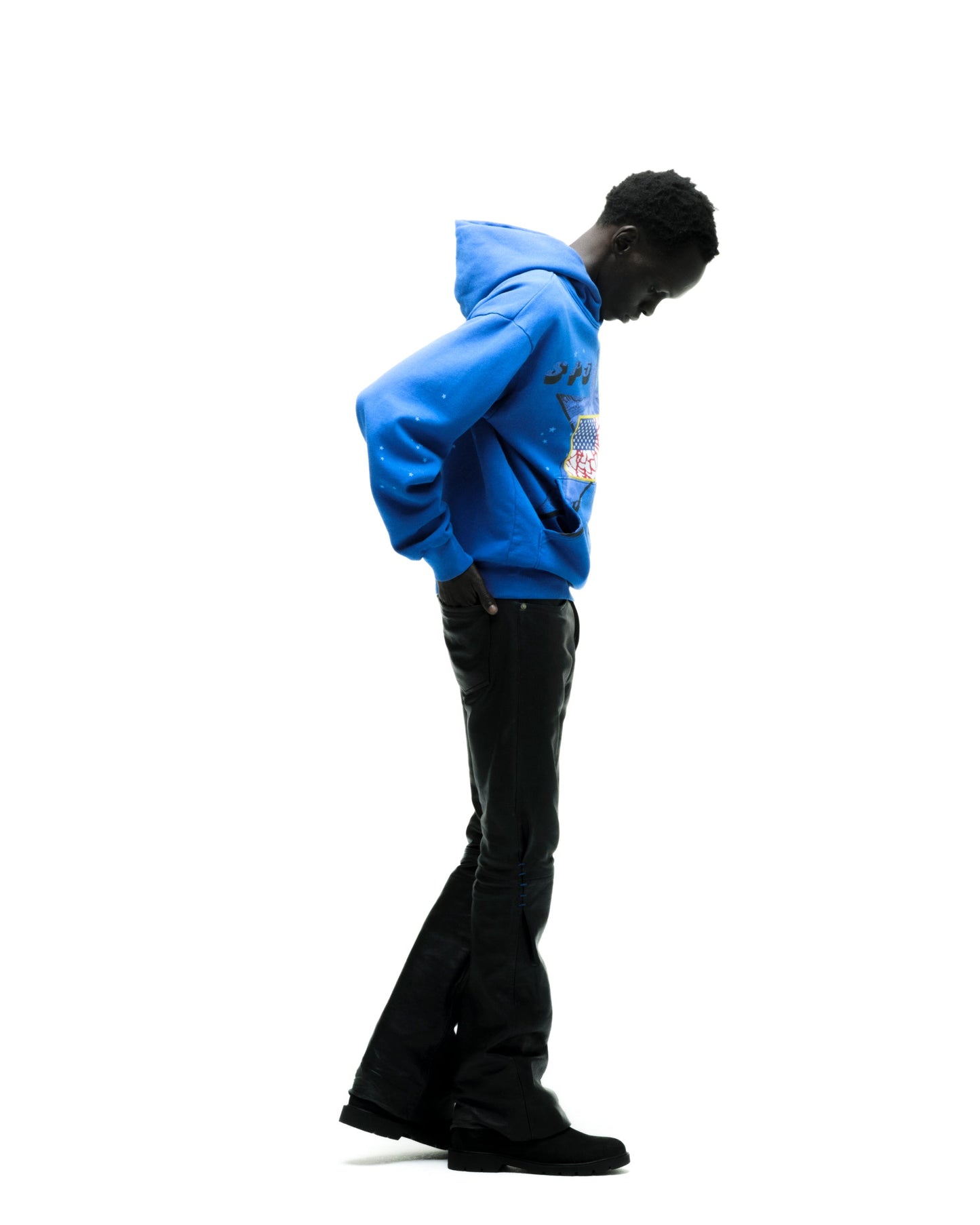 SP5DER Star Girl Hoodie - Blue - Detail View 8