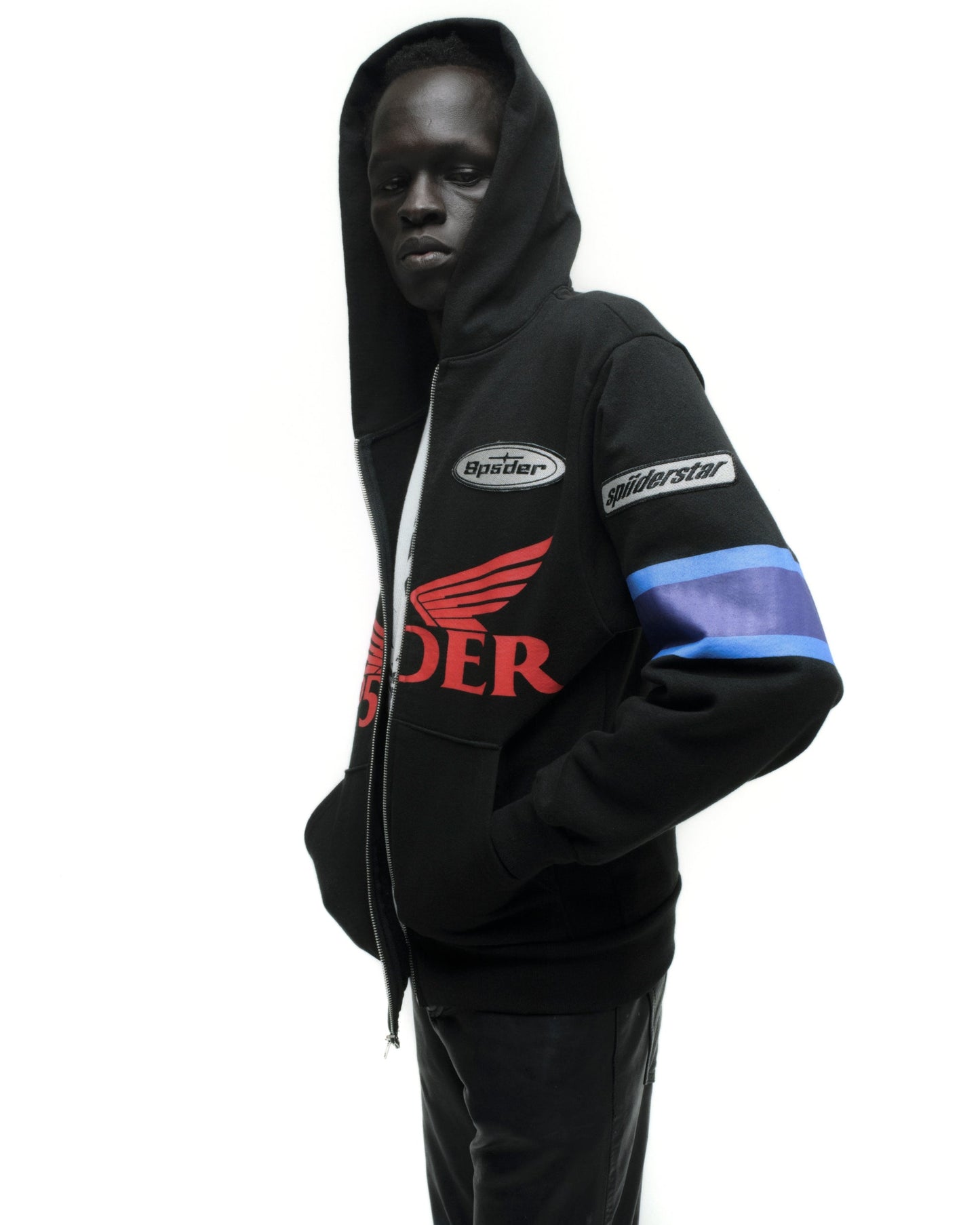 SP5DER GT Full-Zip Hoodie – Black - Detail View 13