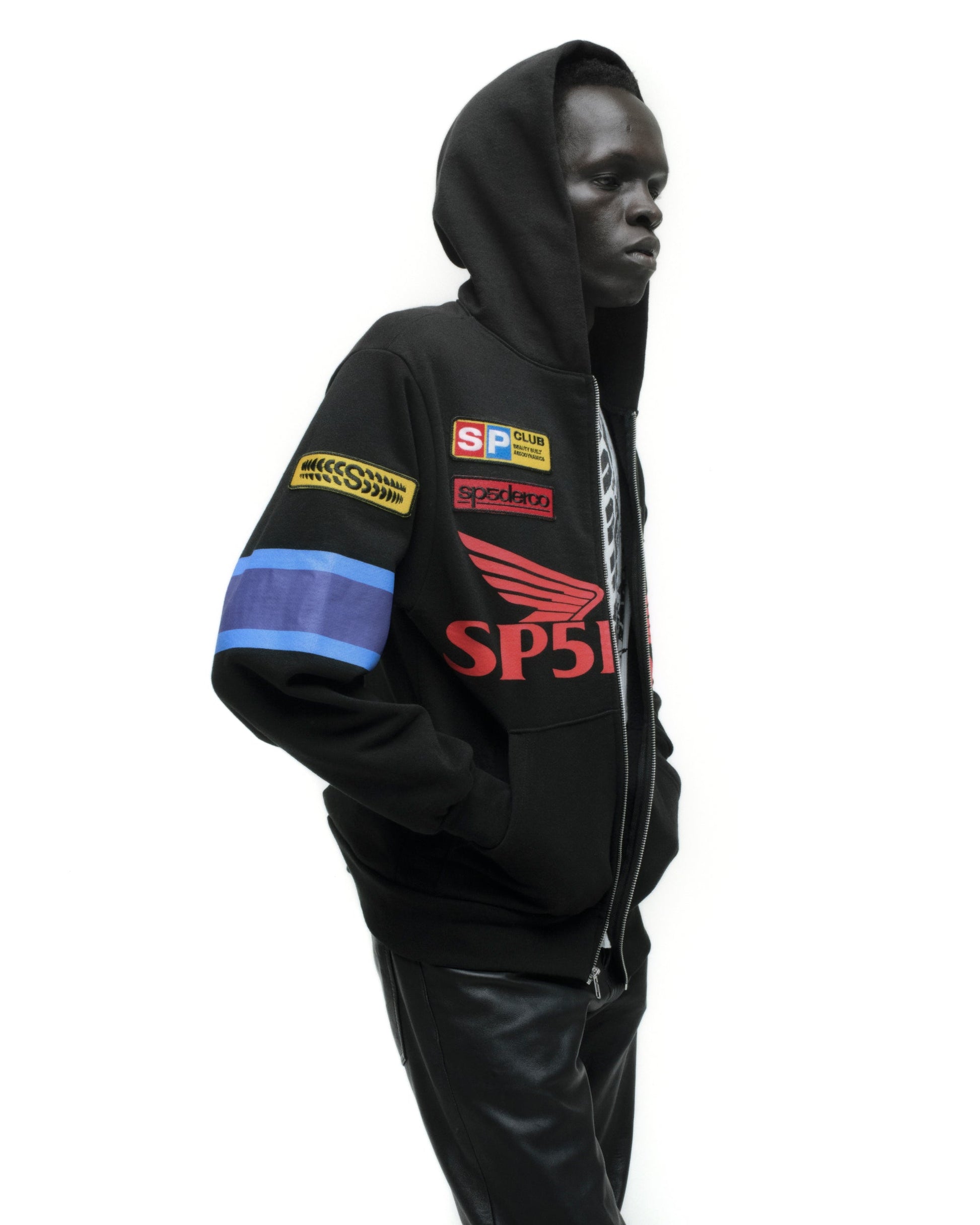 SP5DER GT Full-Zip Hoodie – Black - Detail View 14